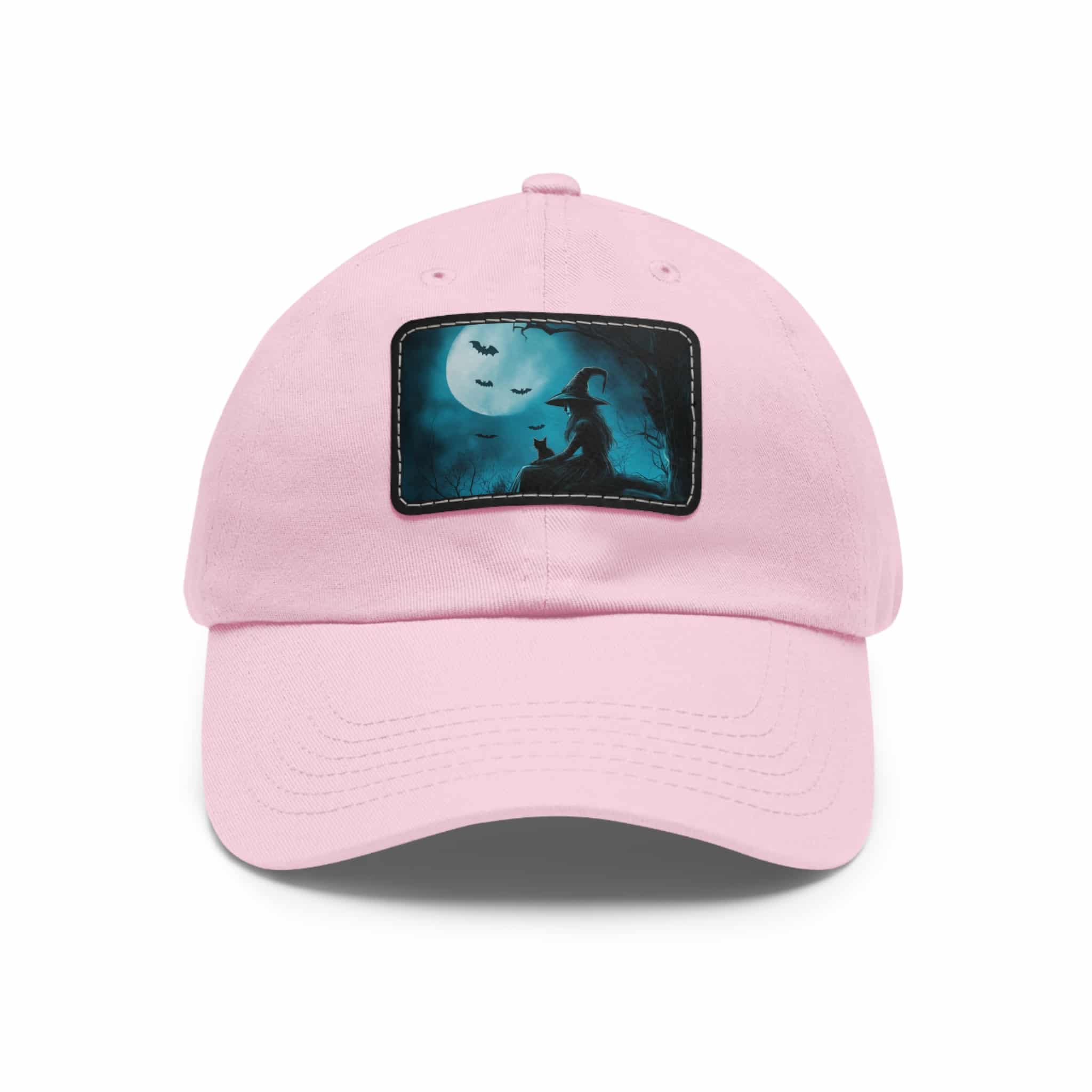 Witch With Black Cat By Moonlight #MJ-W003 Logo Leather Patch Dad Hat - Casual Style for Music Lovers - Image 56