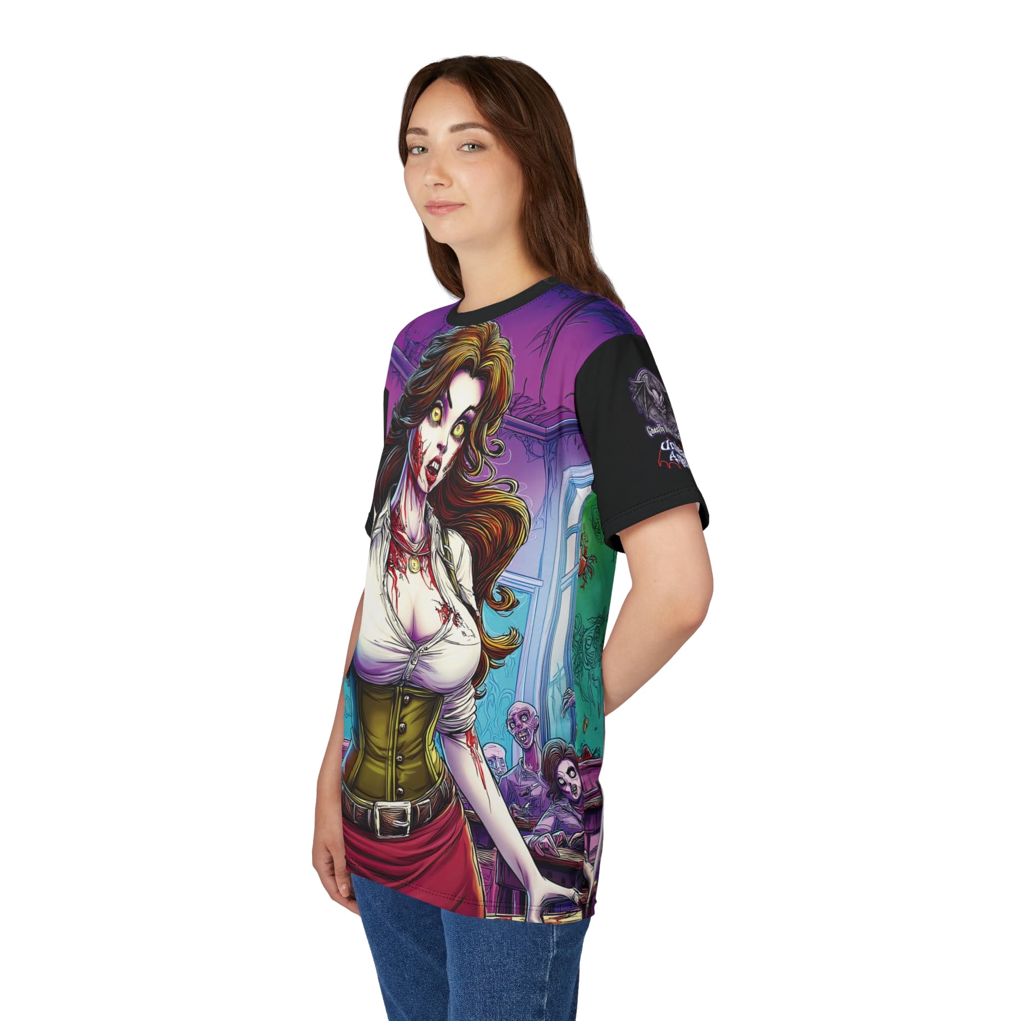 Undead Angels Teacher Charlotte Classic Reborn Style Unisex Cut & Sew Tee (AOP) - Image 18