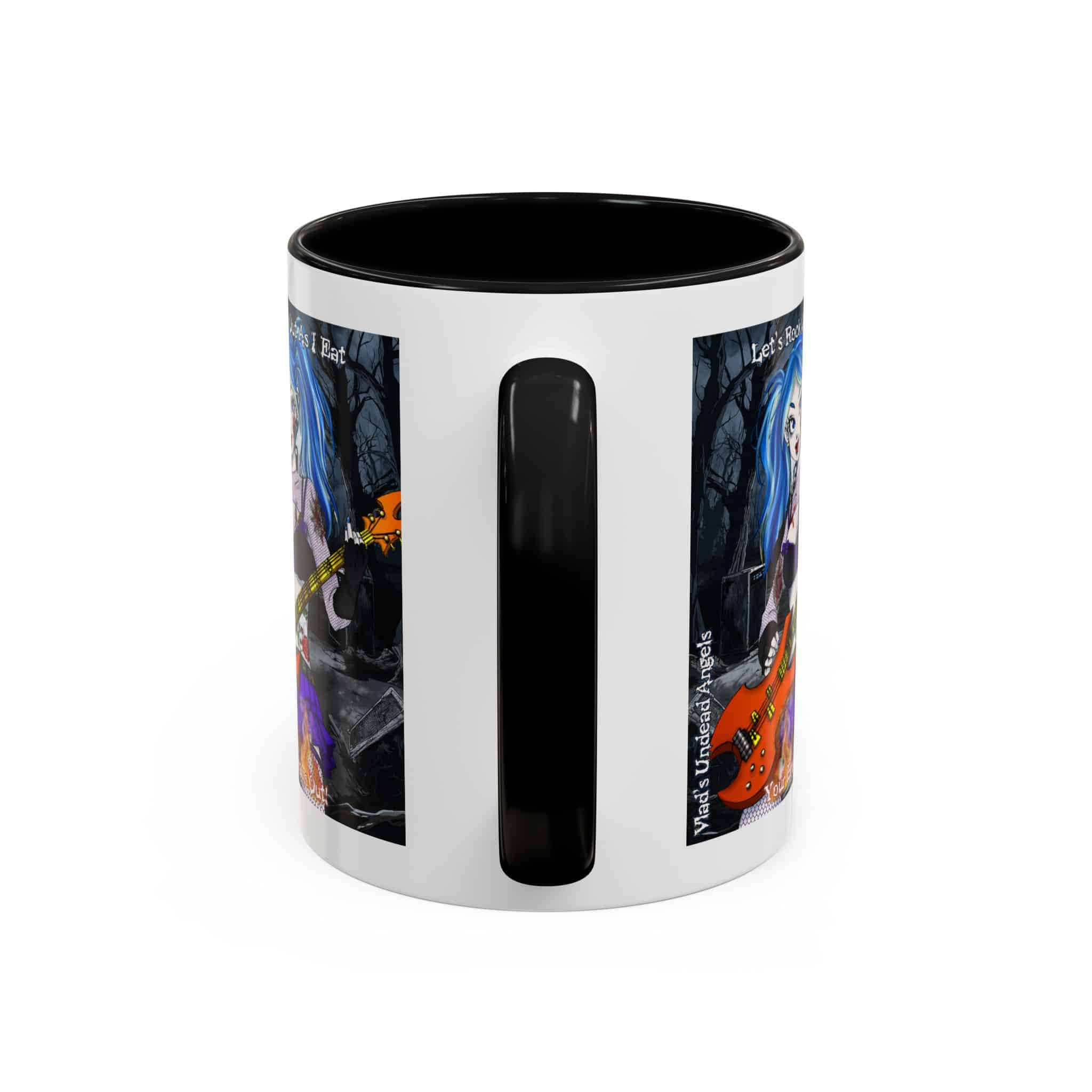 Ashley Undead Angel Zombie Bass Guitarist – Classic Art V2 w/Text Accent Coffee Mug (11, 15oz) - Image 12
