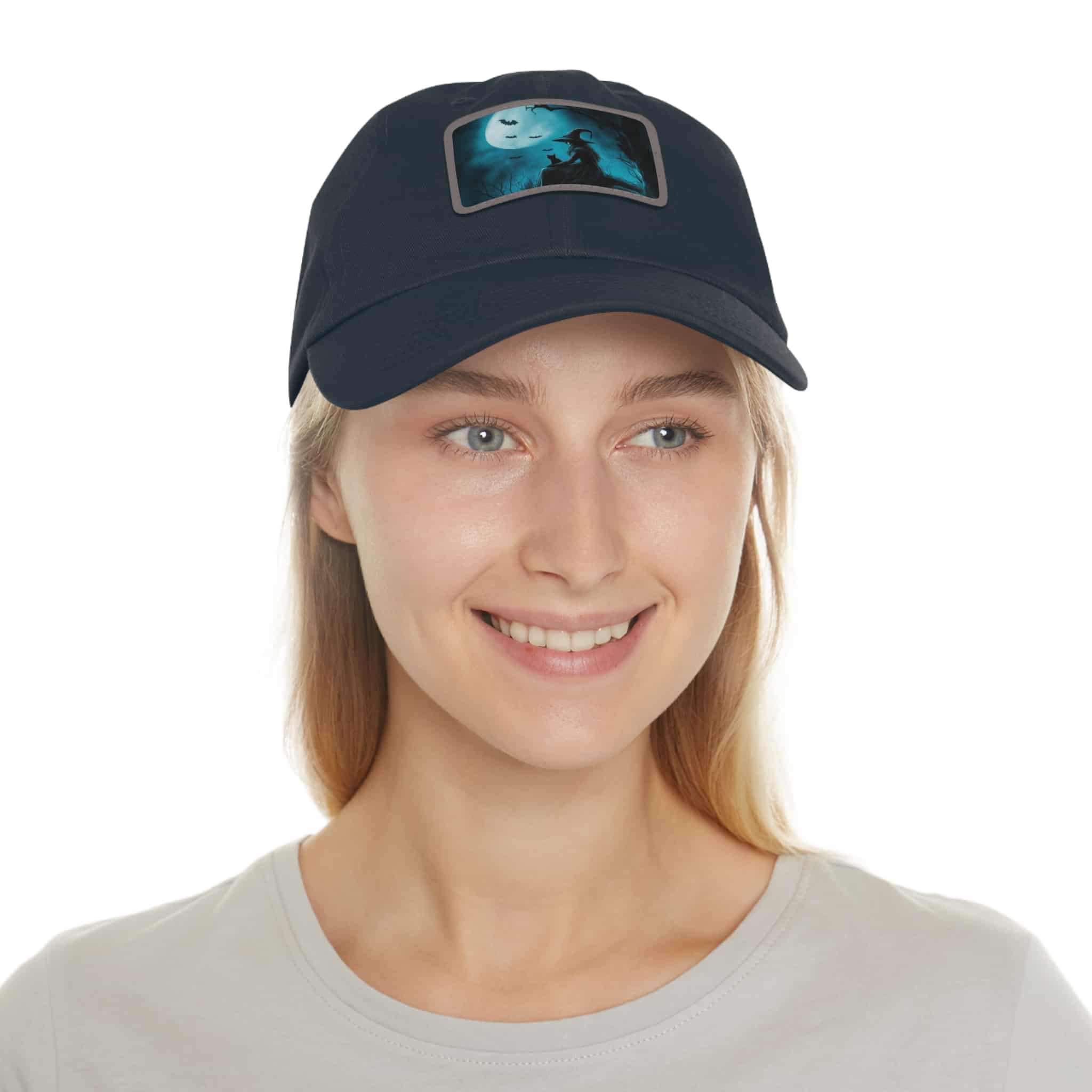 Witch With Black Cat By Moonlight #MJ-W003 Logo Leather Patch Dad Hat - Casual Style for Music Lovers - Image 79