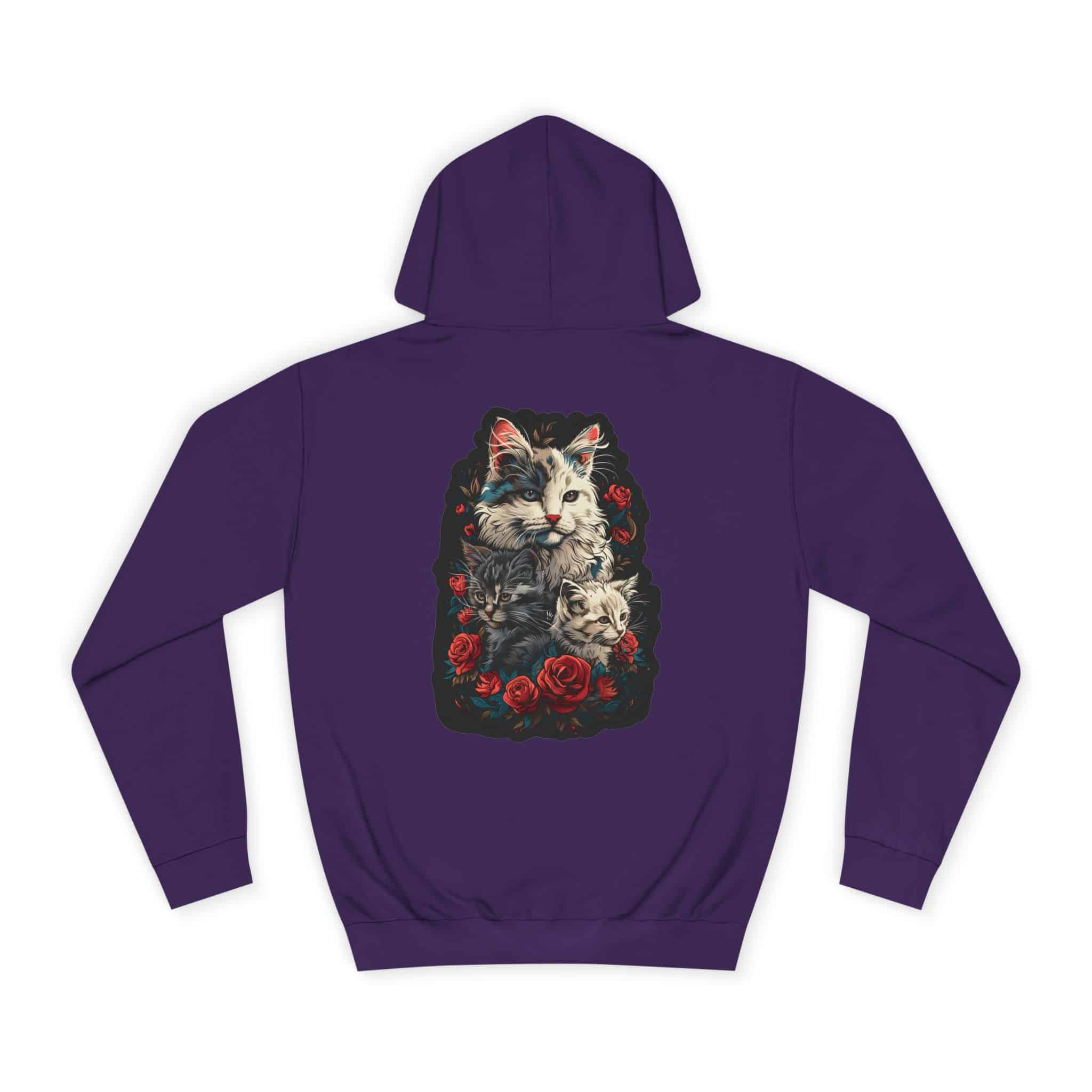 Mama Cat & Kittens WD-M001 By Wyldesigns Unisex College Hoodie - Image 70