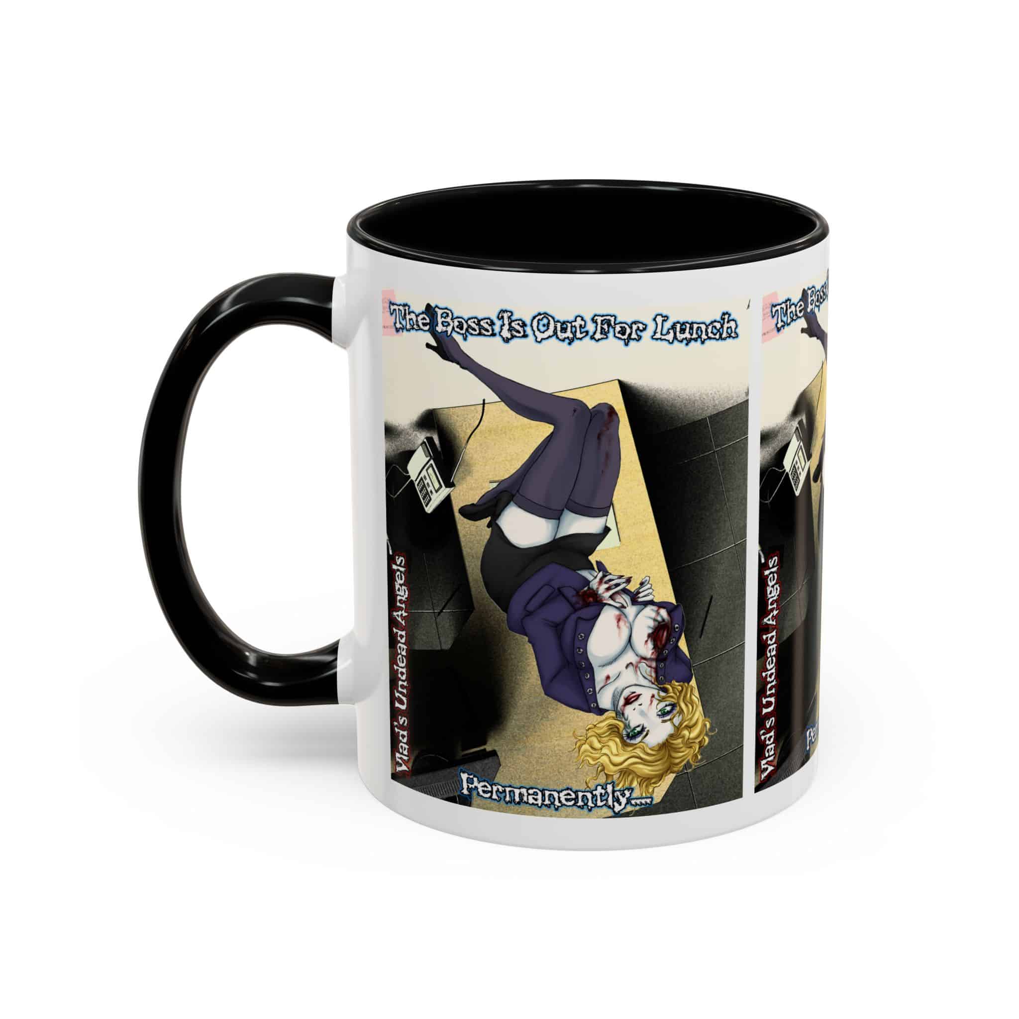 Jennifer Undead Angel Zombie Secretary – Classic Art w/Text Accent Coffee Mug (11, 15oz) - Image 15