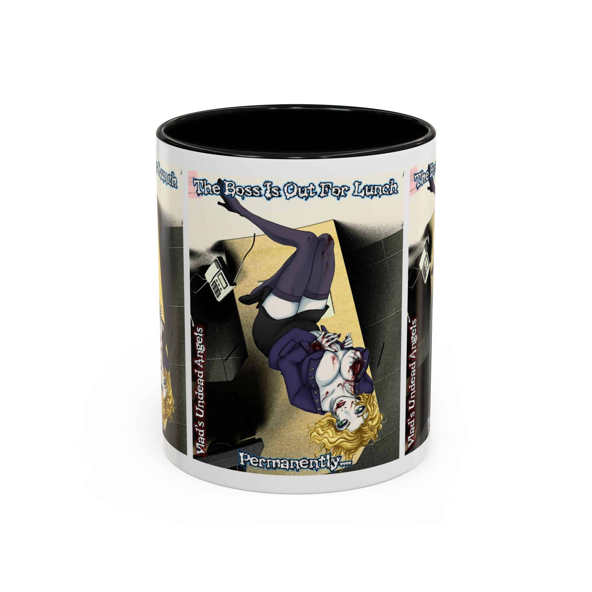Jennifer Undead Angel Zombie Secretary – Classic Art w/Text Accent Coffee Mug (11, 15oz) - Image 13