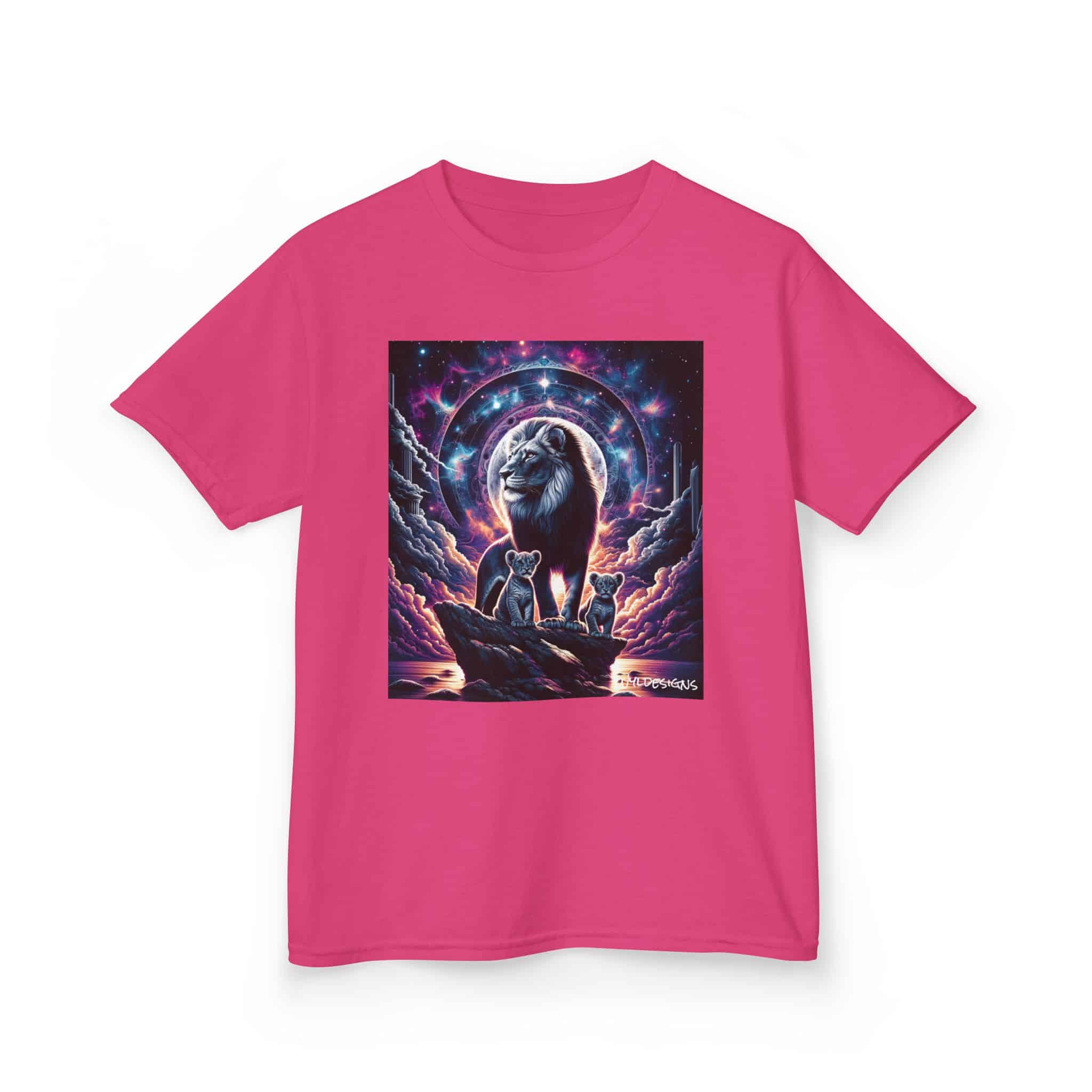 Cosmic Lion Family WD-D006 By Wyldesigns Kids Heavy Cotton™ Tee - Image 15