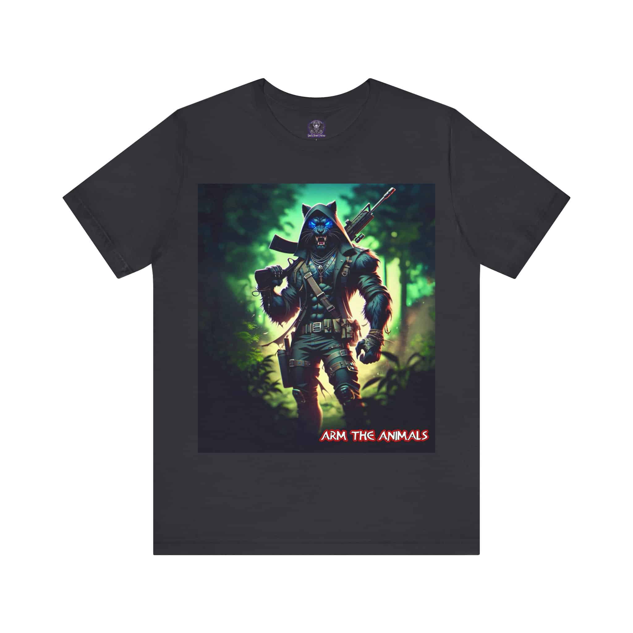 Arm The Animals: Black Leopard Panther #AA-D-BP001 Unisex Jersey Short Sleeve Tee - Image 6