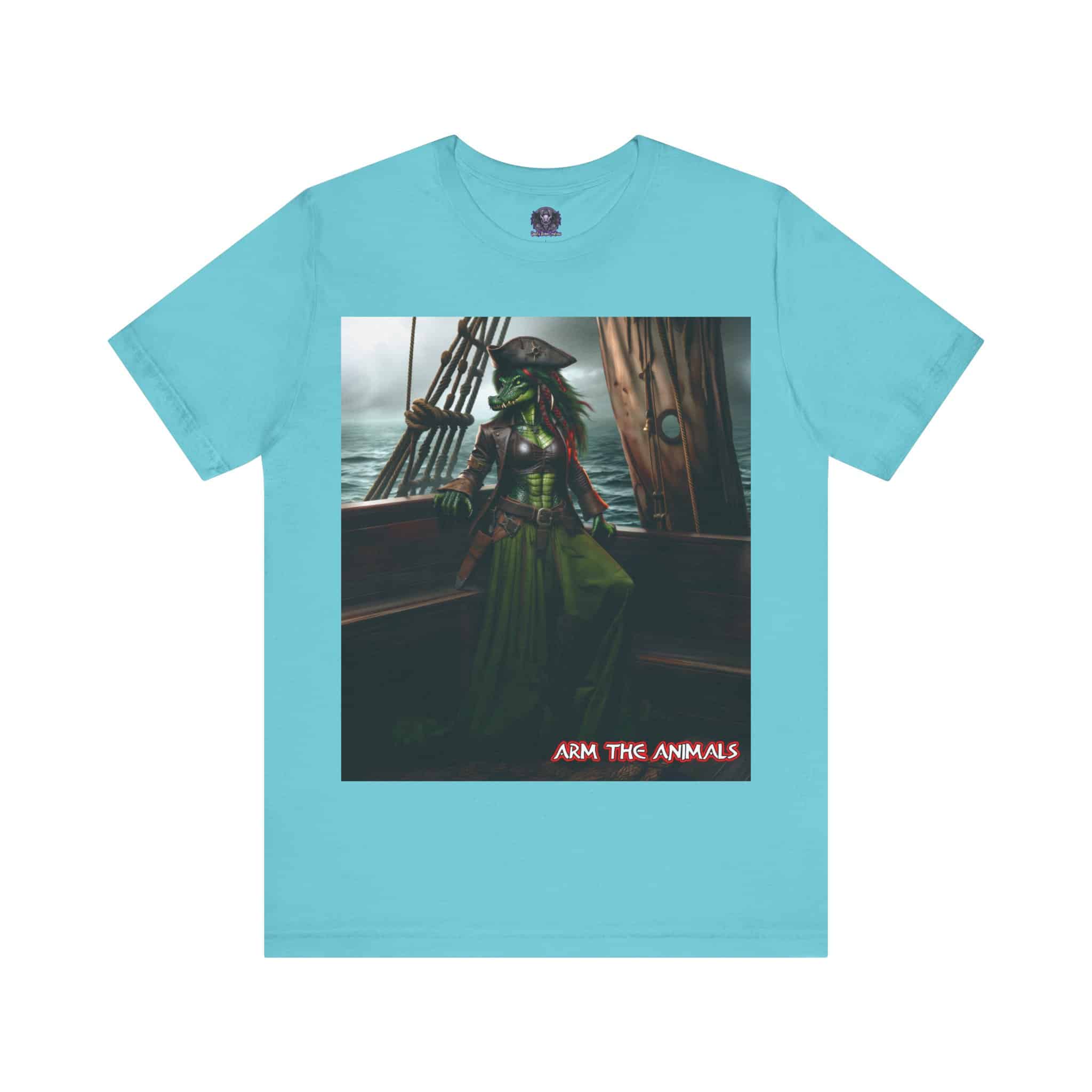 Arm The Animals: Pirate Gator Girl #AA-D-G001 Unisex Jersey Short Sleeve Tee - Image 53