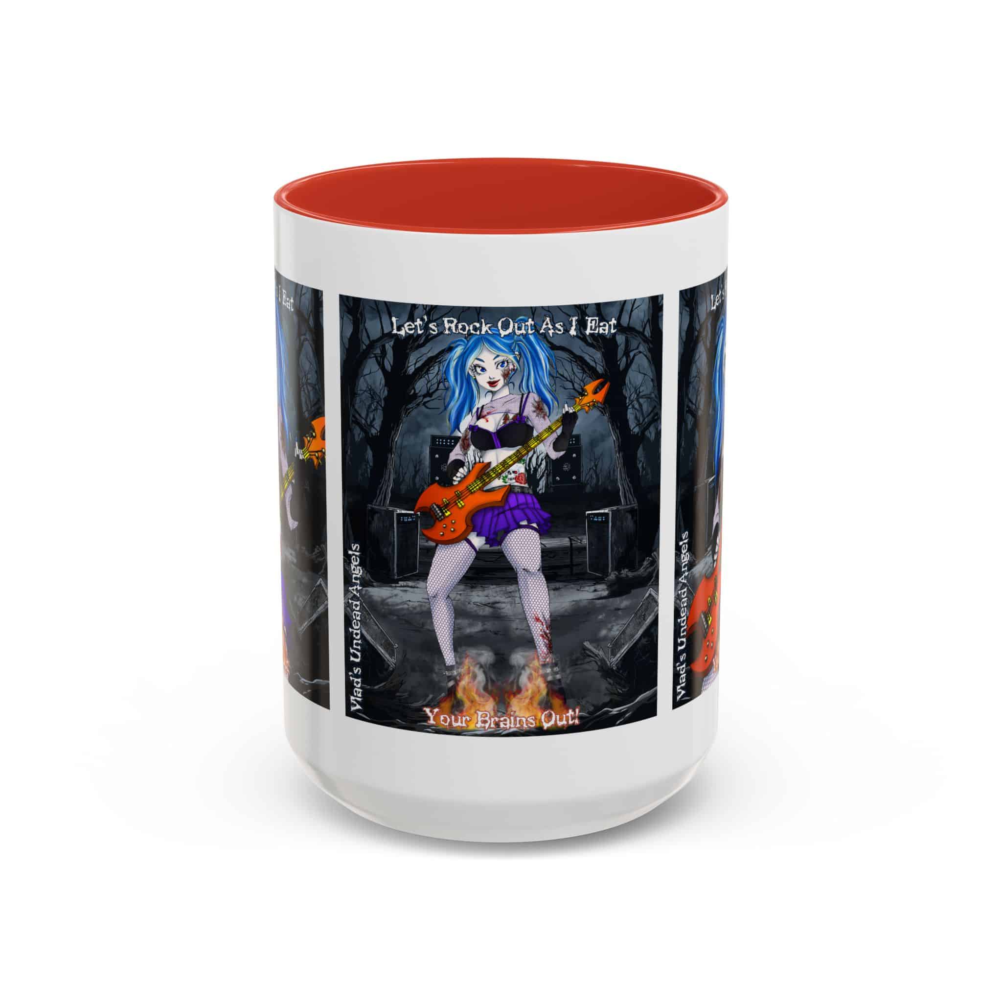 Ashley Undead Angel Zombie Bass Guitarist – Classic Art V2 w/Text Accent Coffee Mug (11, 15oz) - Image 33