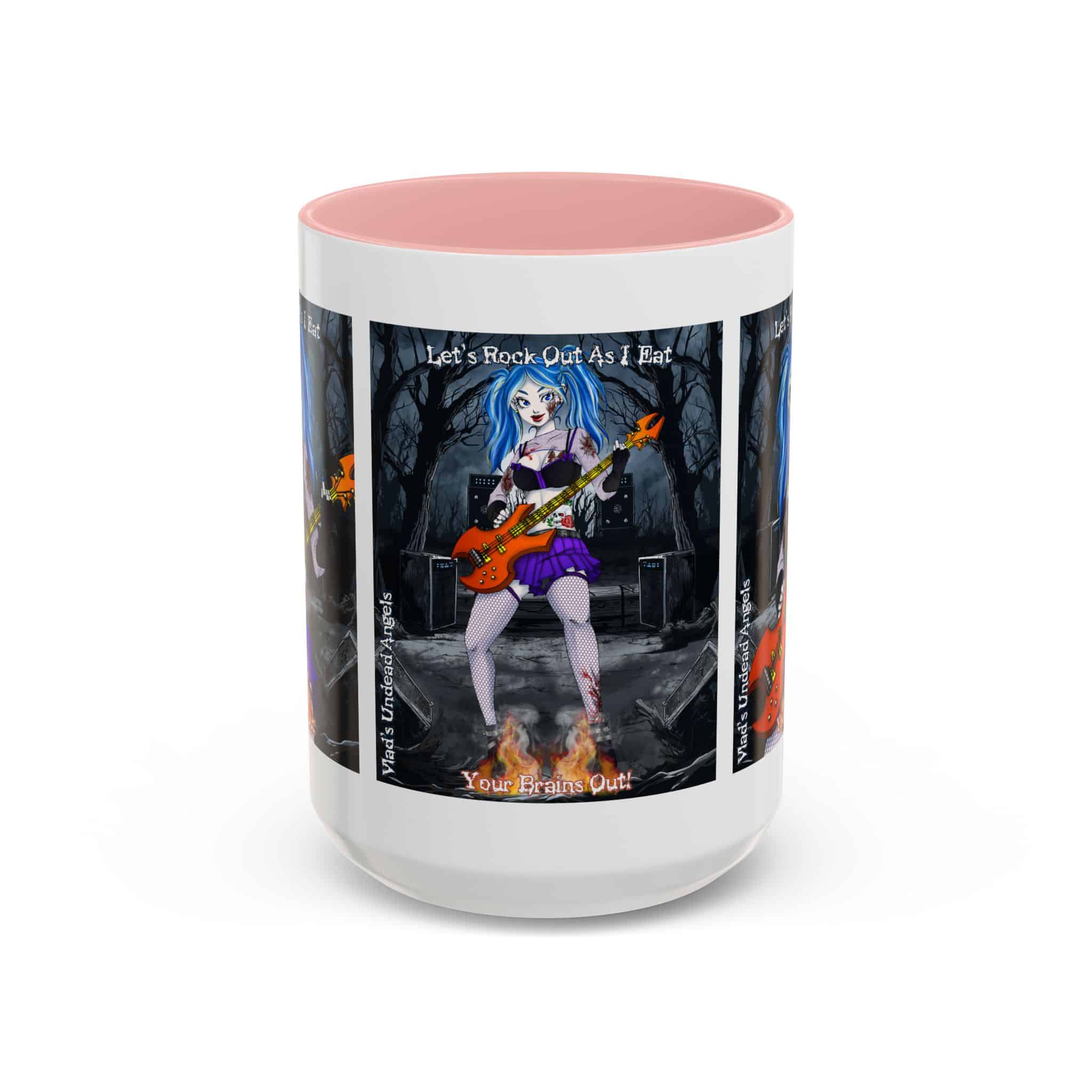 Ashley Undead Angel Zombie Bass Guitarist – Classic Art V2 w/Text Accent Coffee Mug (11, 15oz) - Image 29