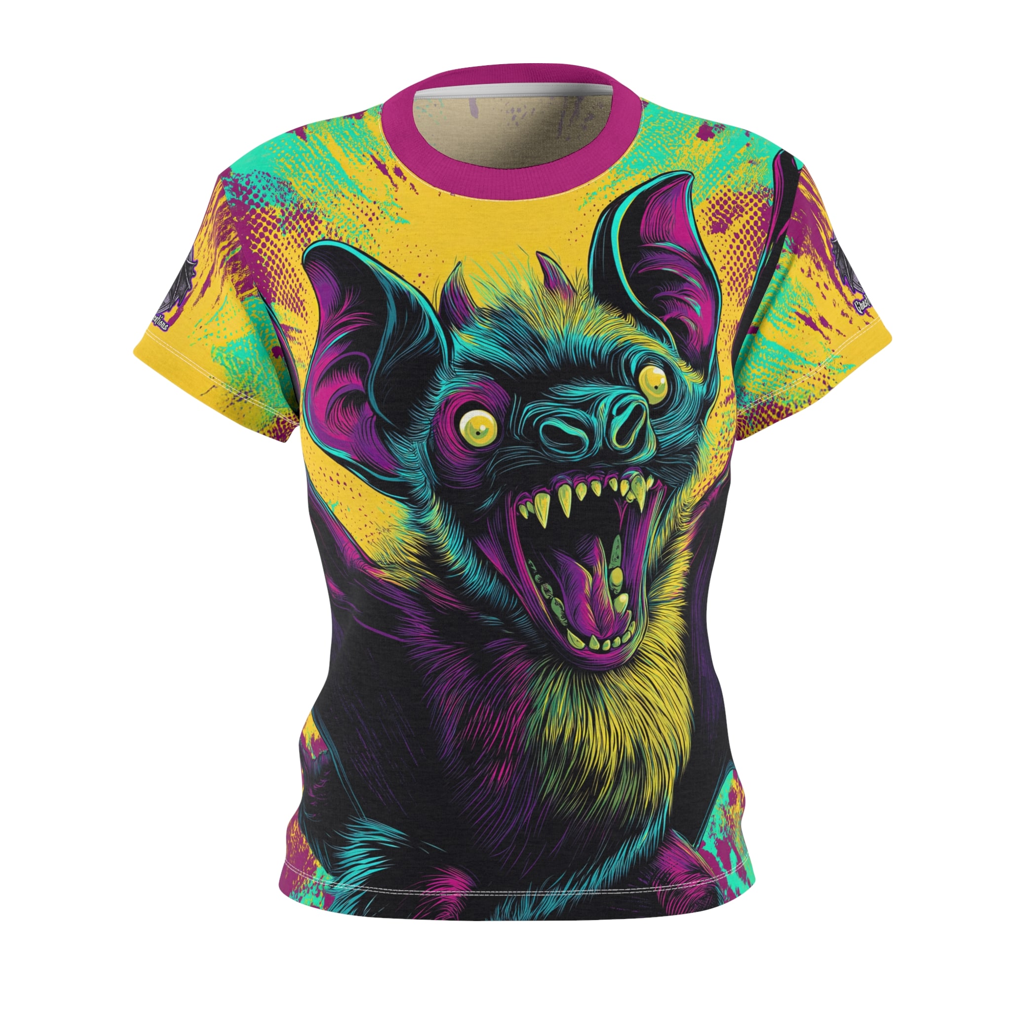 Vampire Bat Pop Art Style 60's Women's Tee (AOP) - Image 2