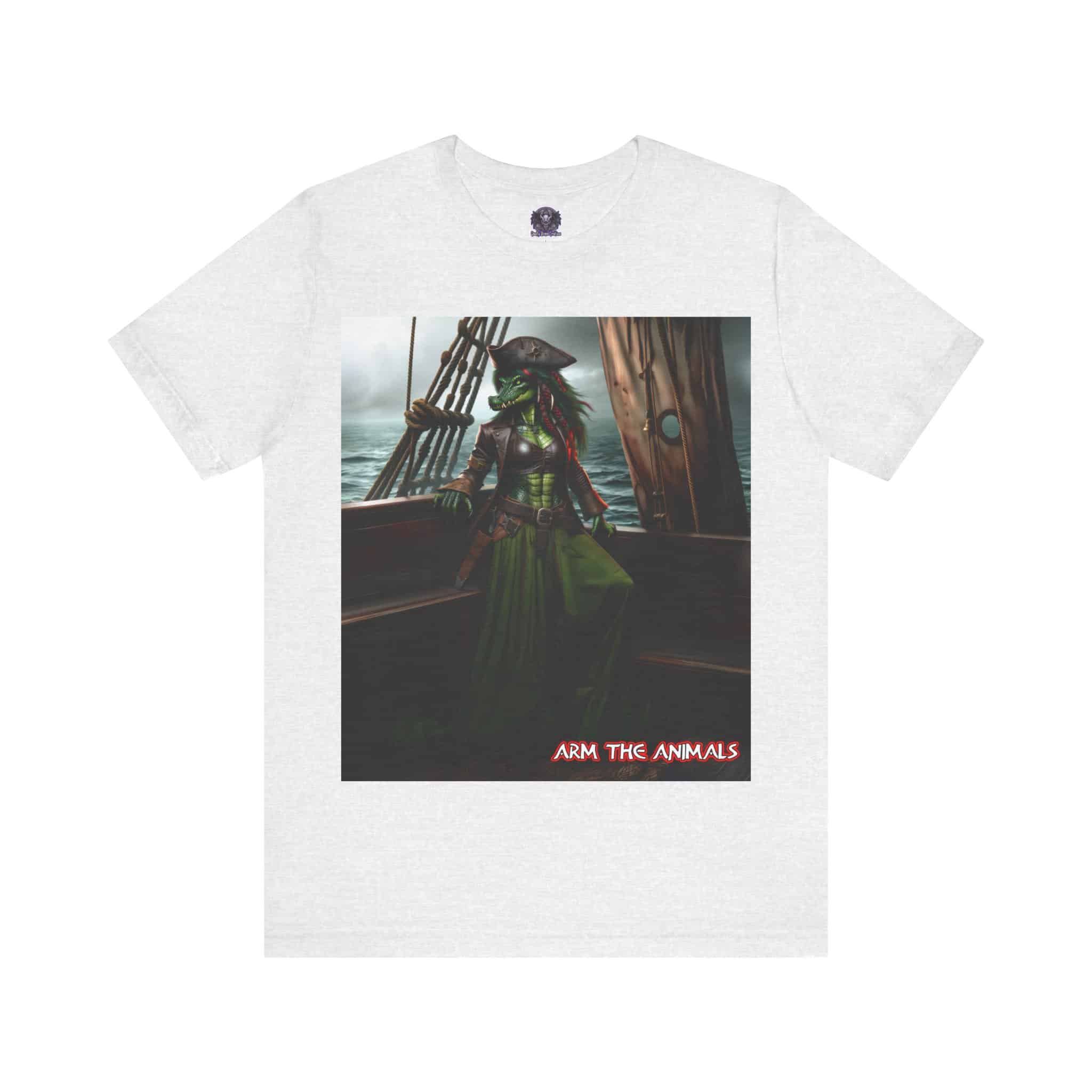 Arm The Animals: Pirate Gator Girl #AA-D-G001 Unisex Jersey Short Sleeve Tee - Image 36