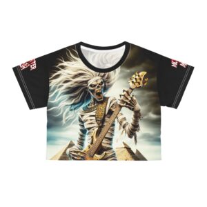 Monster Mosh 2024 Tour Mummy Bass Guitar MM-D003 Crop Tee (AOP) - Black Sleeves