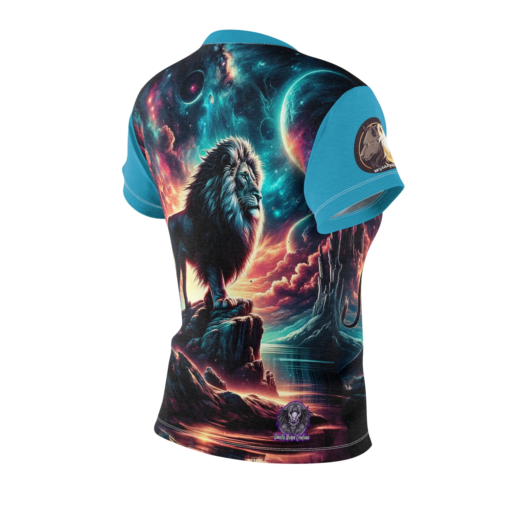 Cosmic Lion WD-D005 By Wyldesigns Women's Cut & Sew Tee (AOP) - Image 3