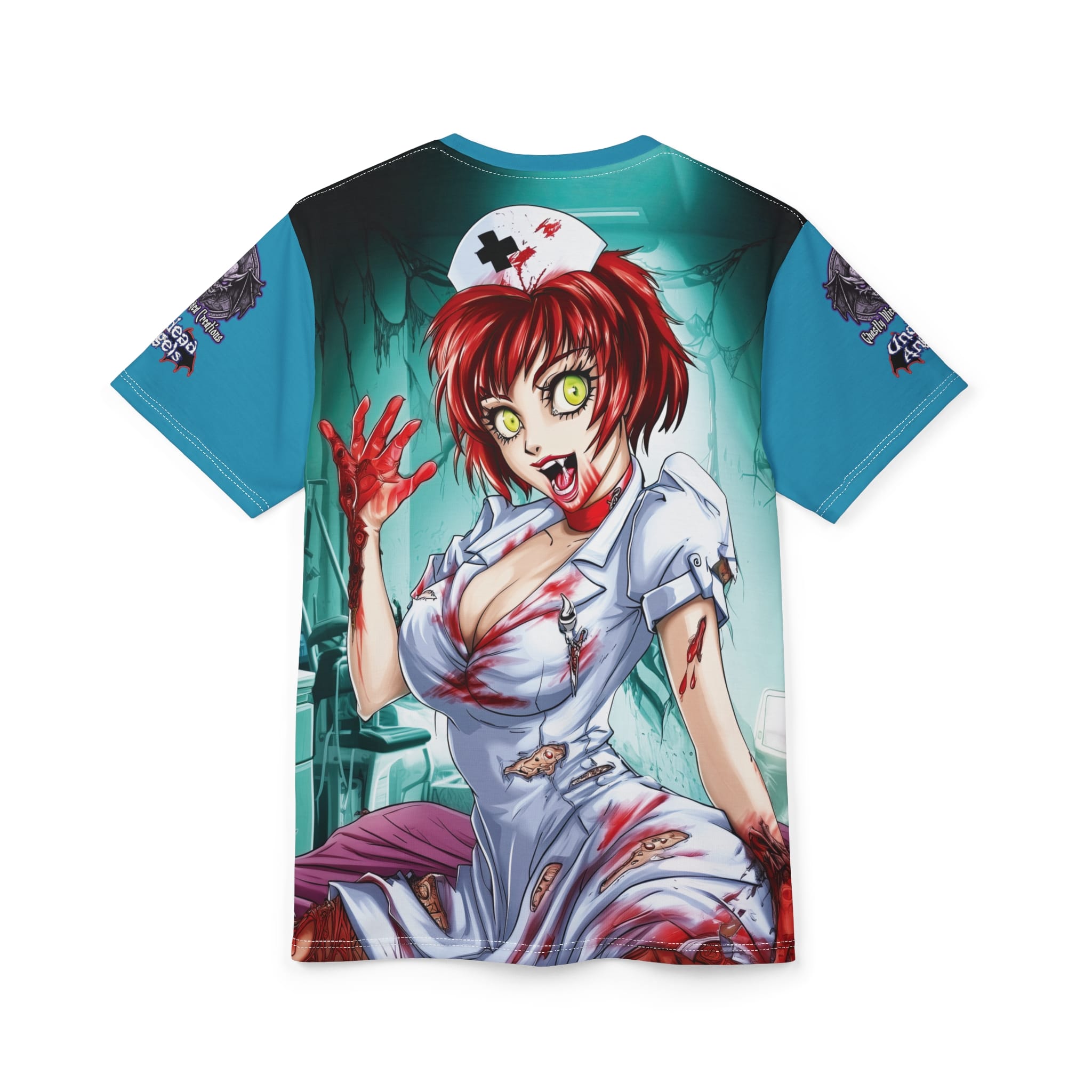 Undead Angels Zombie Nurse Abigail Classic Reborn Style II-DS Unisex Cut & Sew Tee (AOP) - Image 24