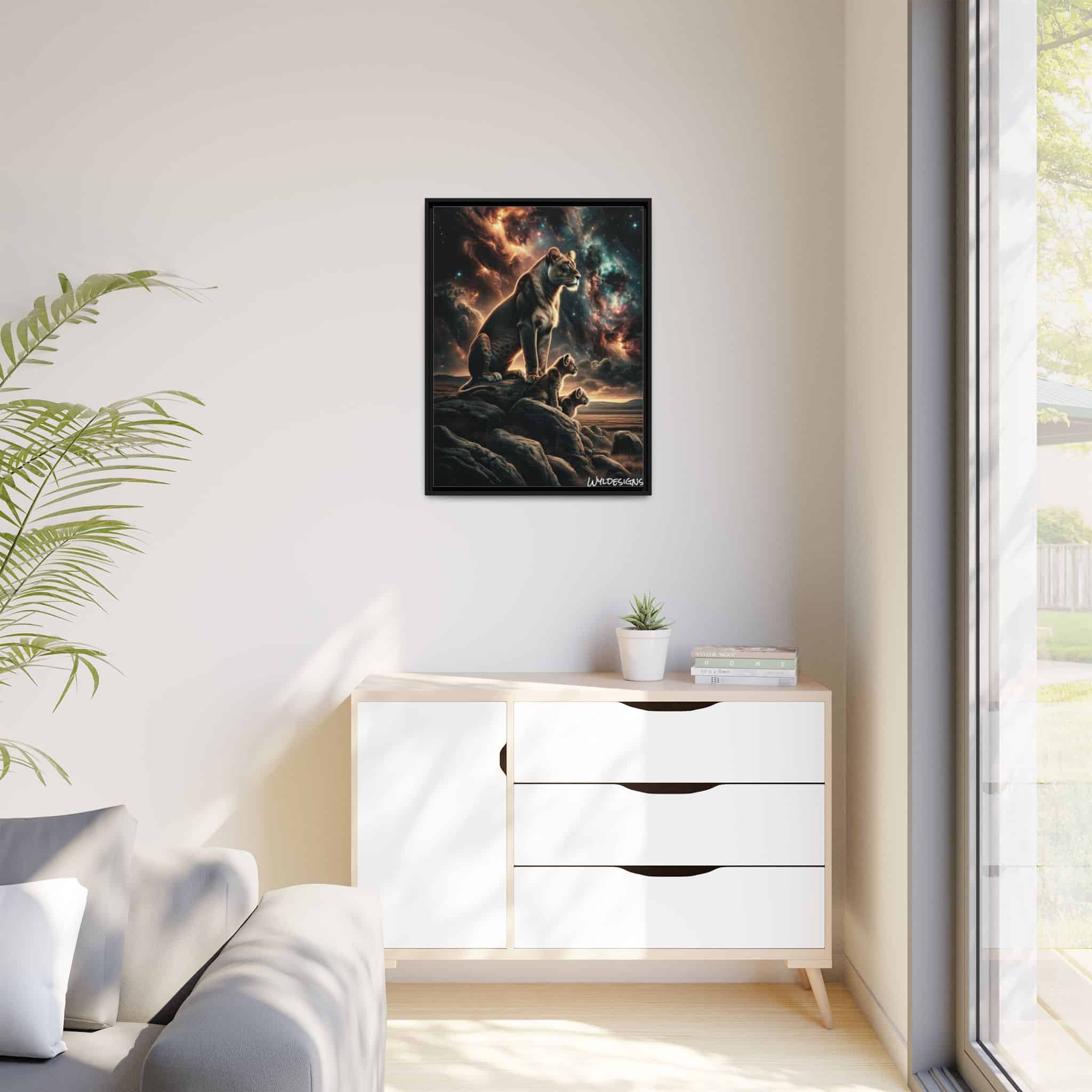 Lioness & Cubs WD-D010 By Wyldesigns Matte Canvas, Black Frame - Image 12