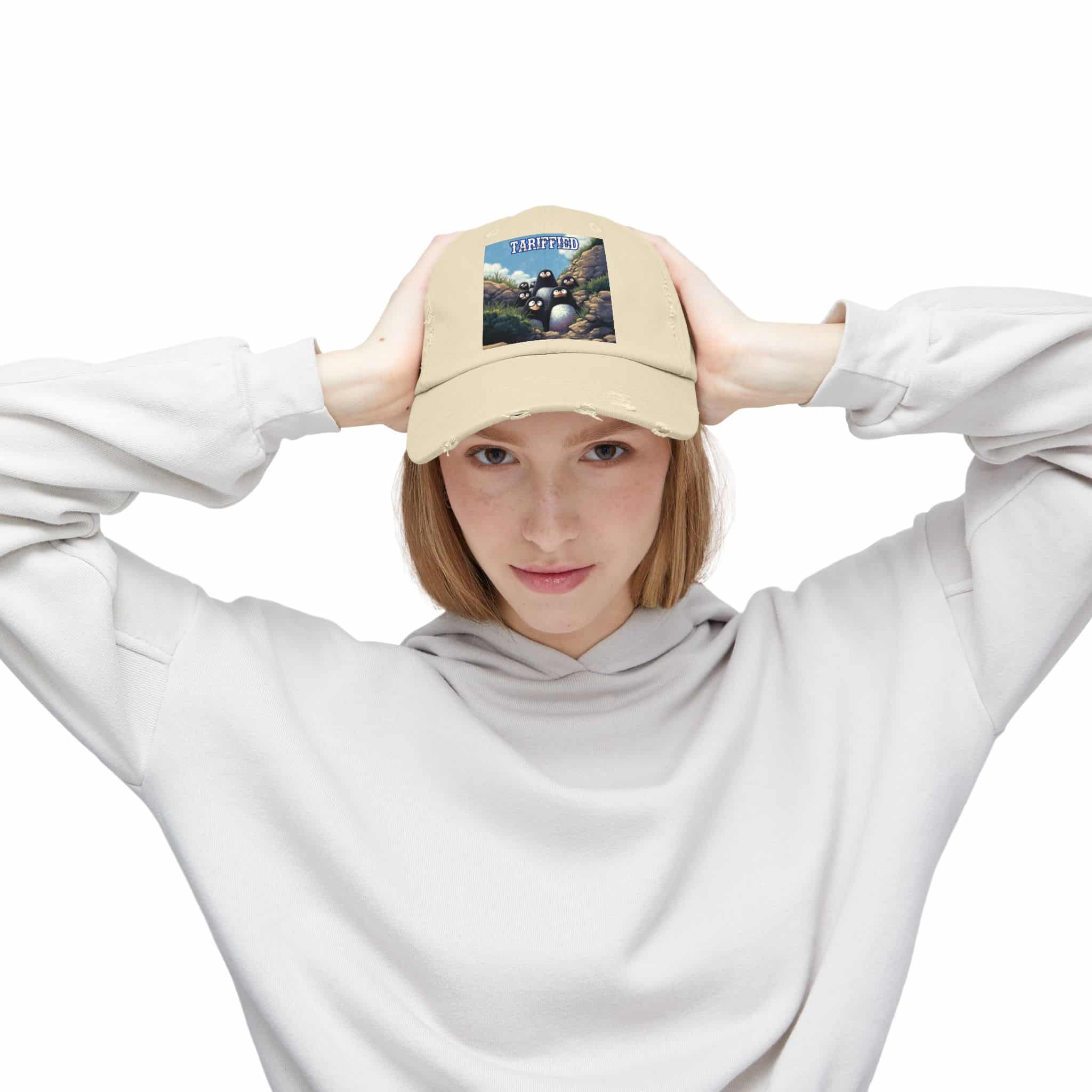 Tariffied Logo Distressed Cap - Tariff Fear Is Real - Image 28