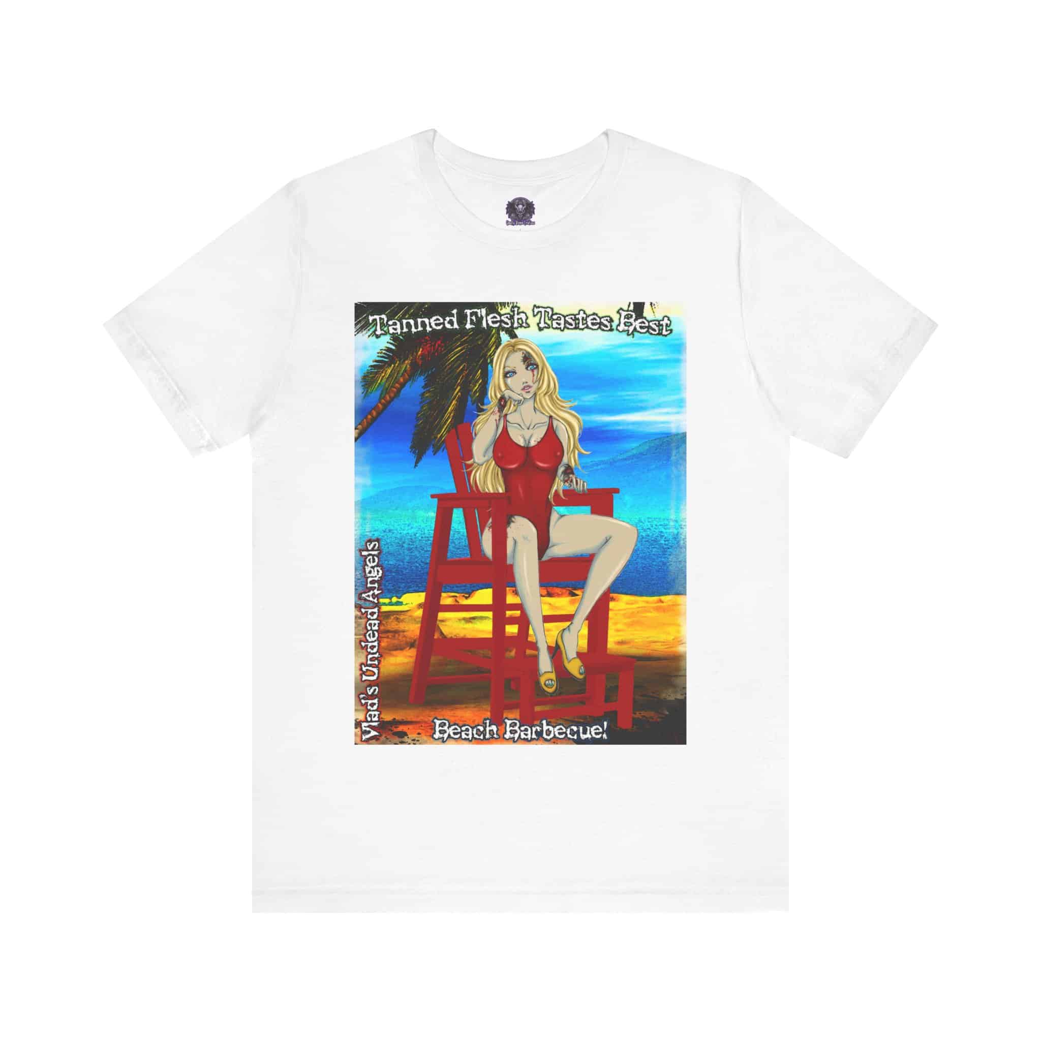 Shay Undead Angel Zombie Lifeguard - Classic Art w/Text F1 Unisex Jersey Short Sleeve Tee - Image 15