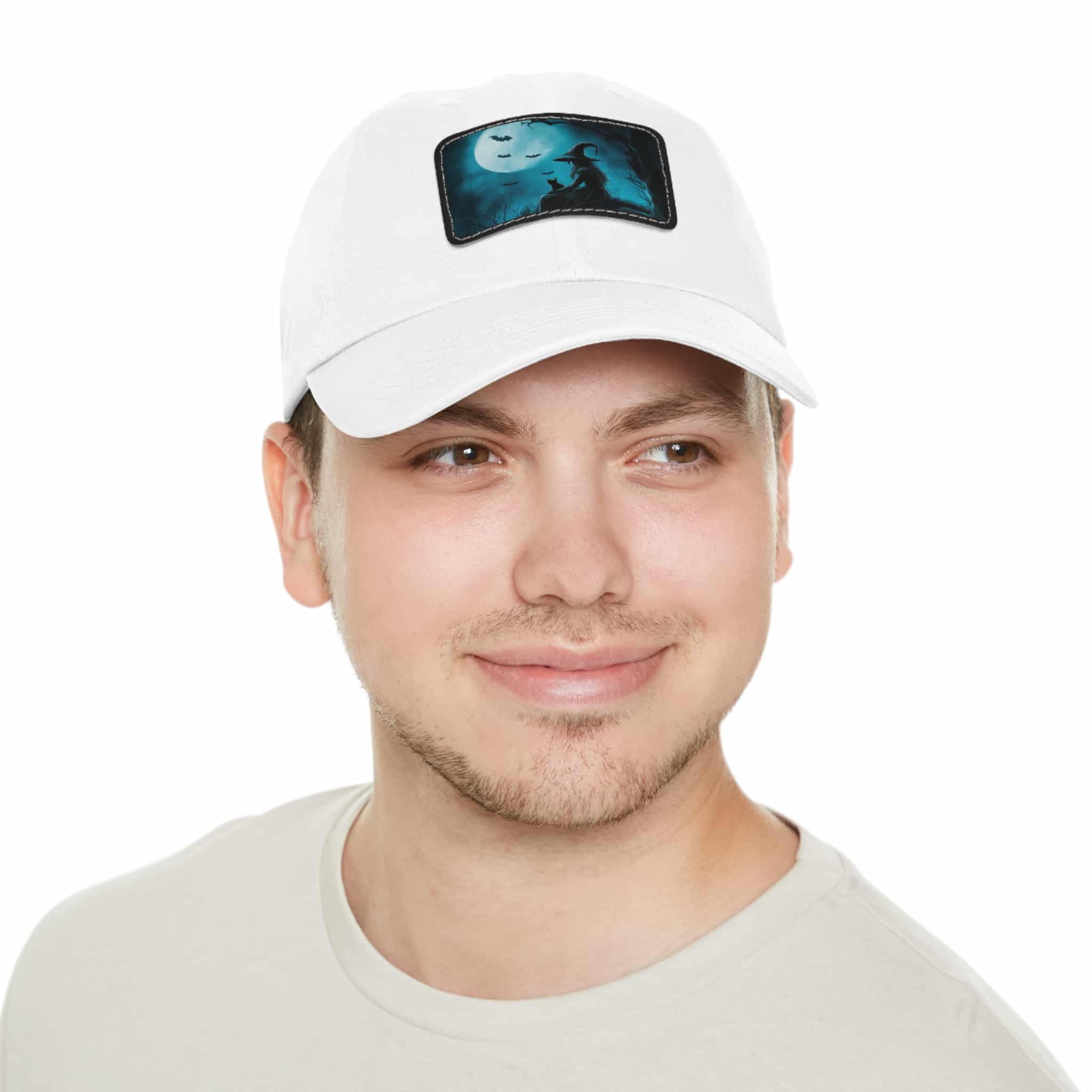 Witch With Black Cat By Moonlight #MJ-W003 Logo Leather Patch Dad Hat - Casual Style for Music Lovers - Image 30