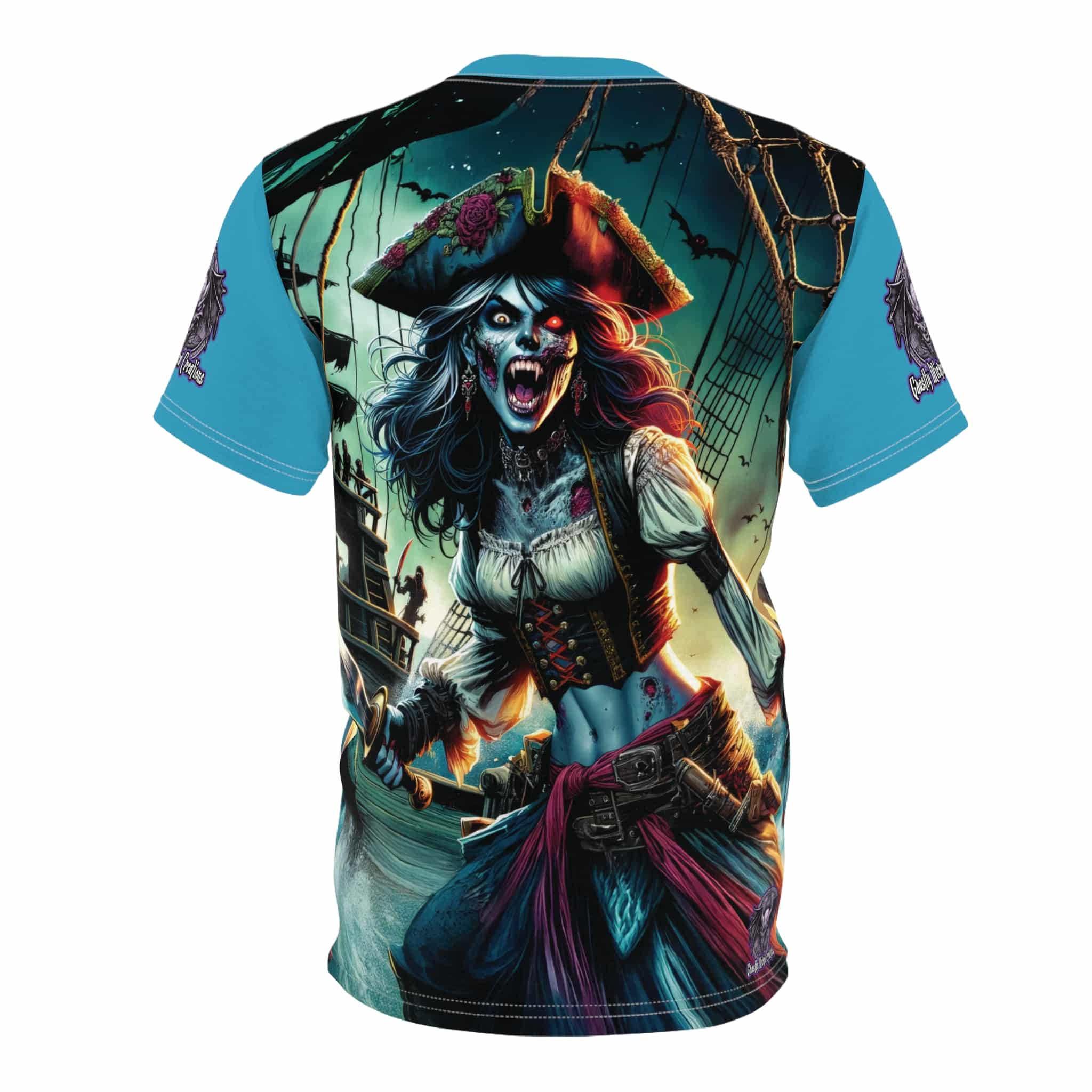 Undead Pirate Lass #ML-D-UP002 Unisex Cut & Sew Tee (AOP) - Image 6