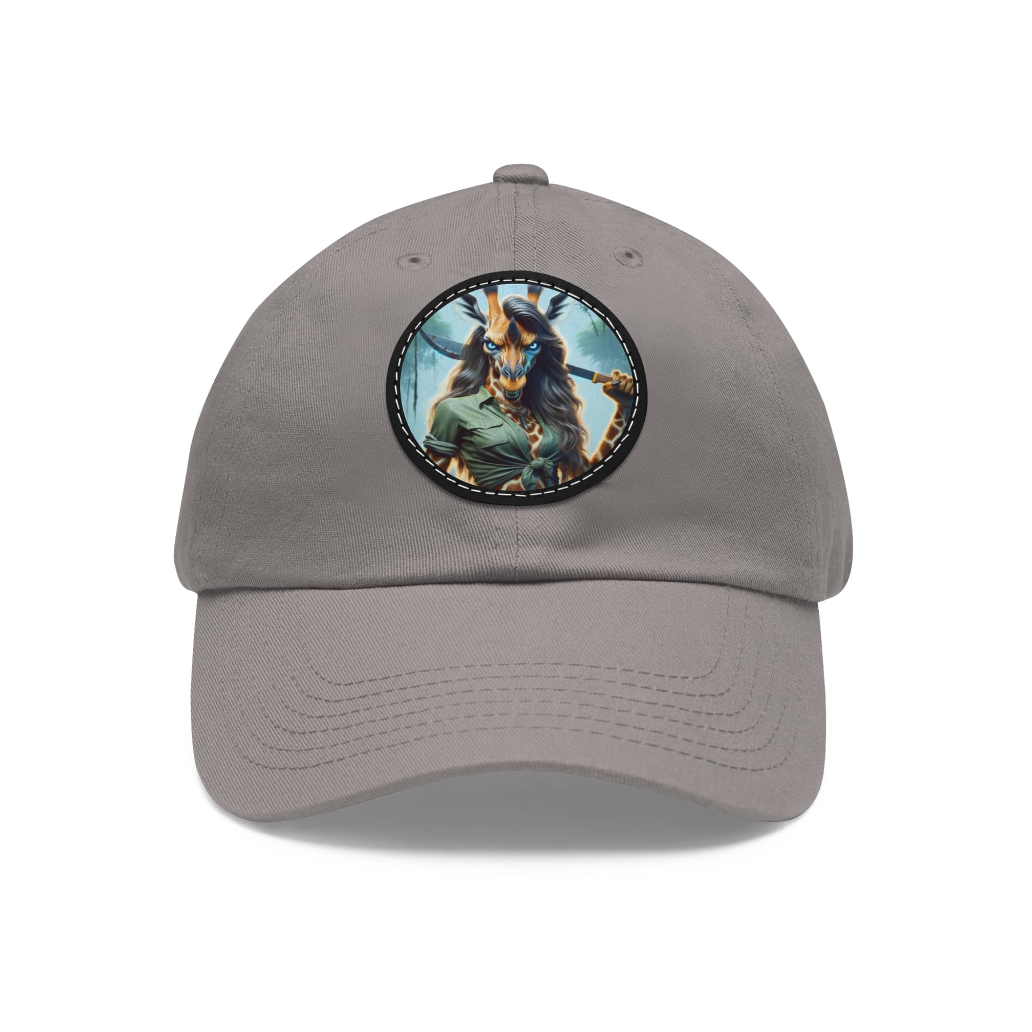 Arm The Animals: Hunter Giraffe Girl #AA-D-Gi001 Artistic Round Leather Patch Dad Hat - Stylish Casual Cap - Image 101