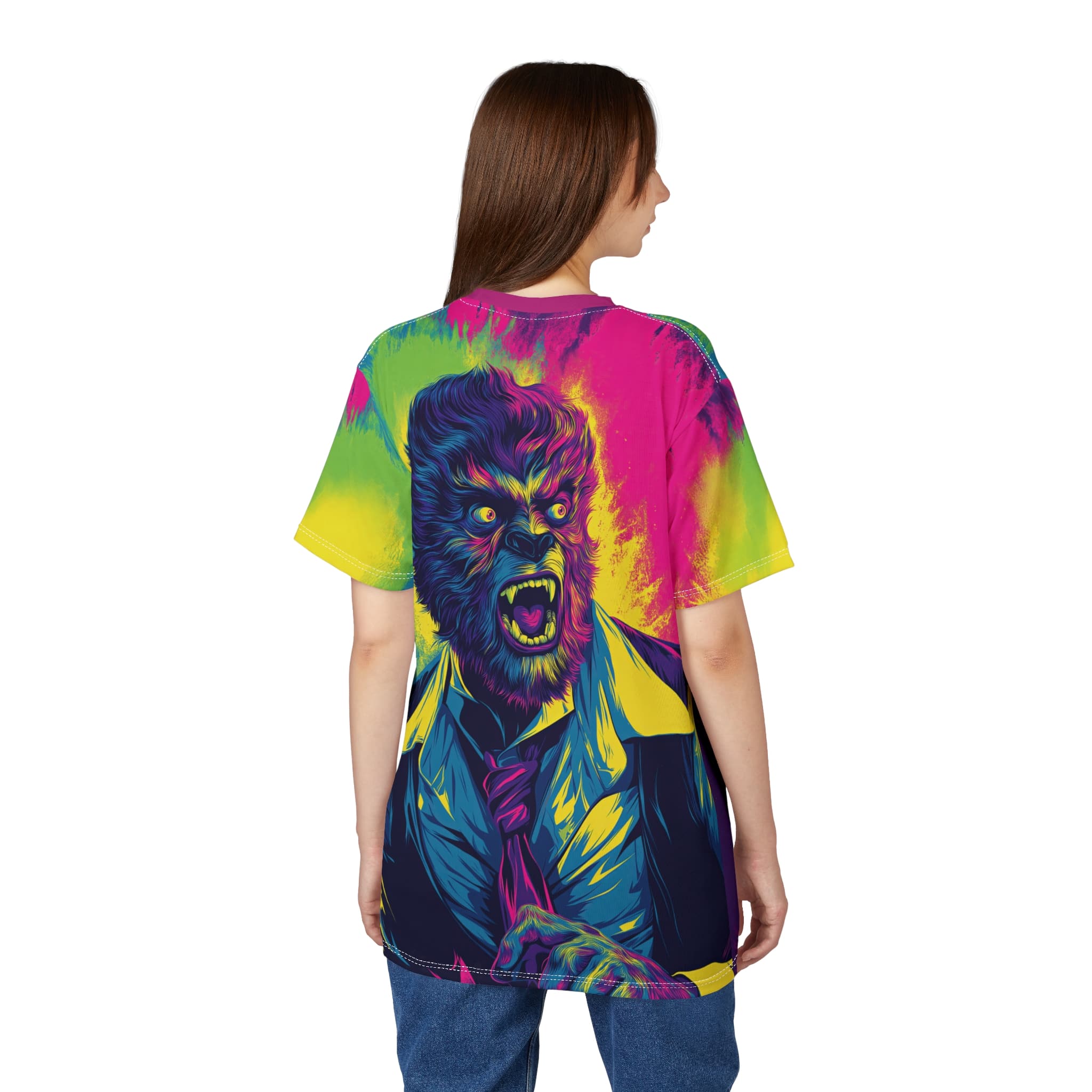 The Wolfman II Pop 60's Art Style Tee Unisex (AOP) - Image 34