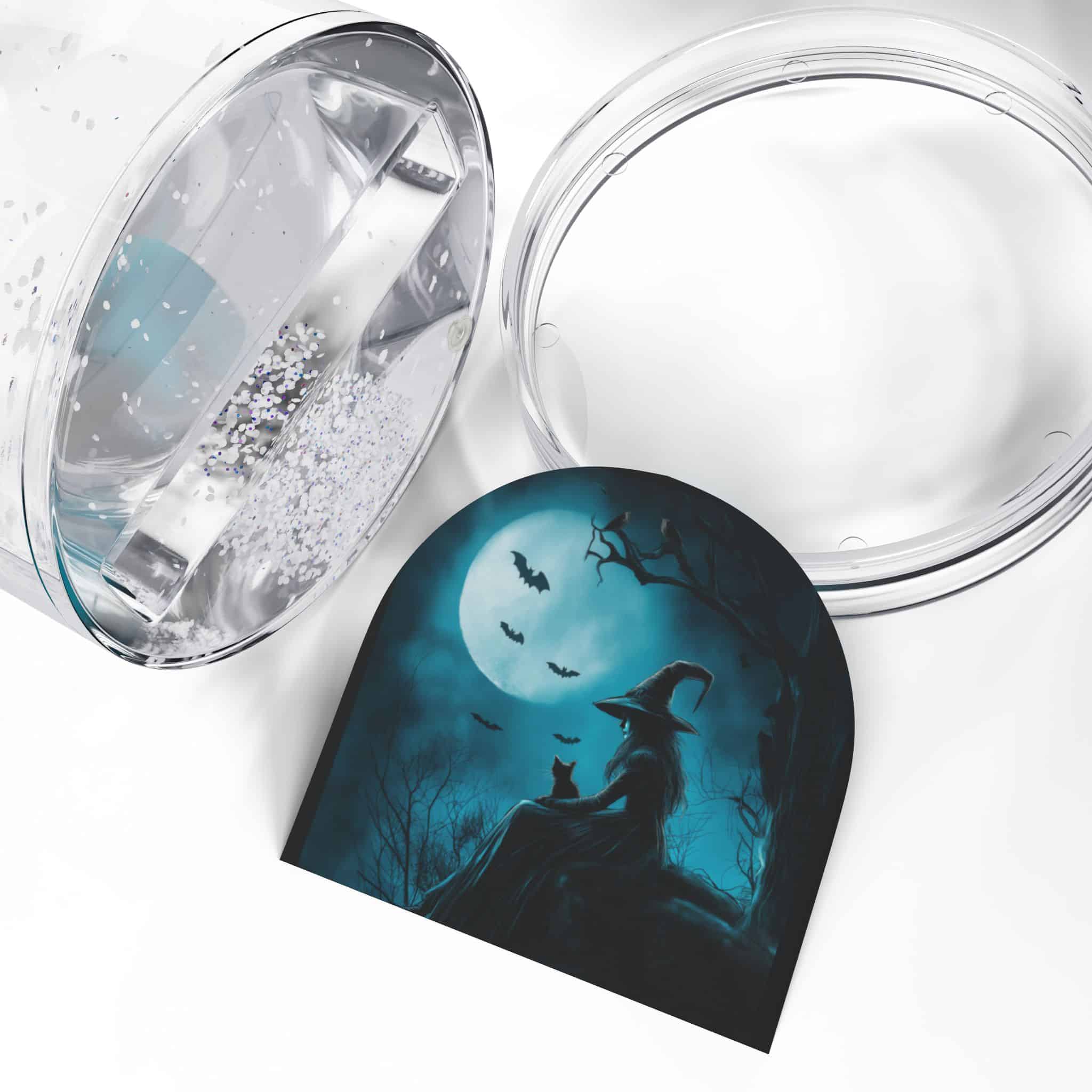 Witch With Black Cat By Moonlight #MJ-W003 Snow Globe - Image 3