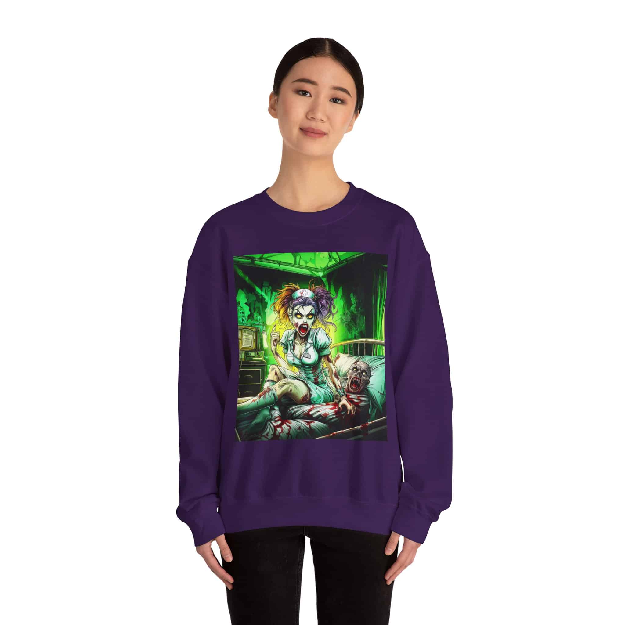 Undead Angels Zombie Nurse Lexi 002 Unisex Heavy Blend™ Crewneck Sweatshirt - Image 52
