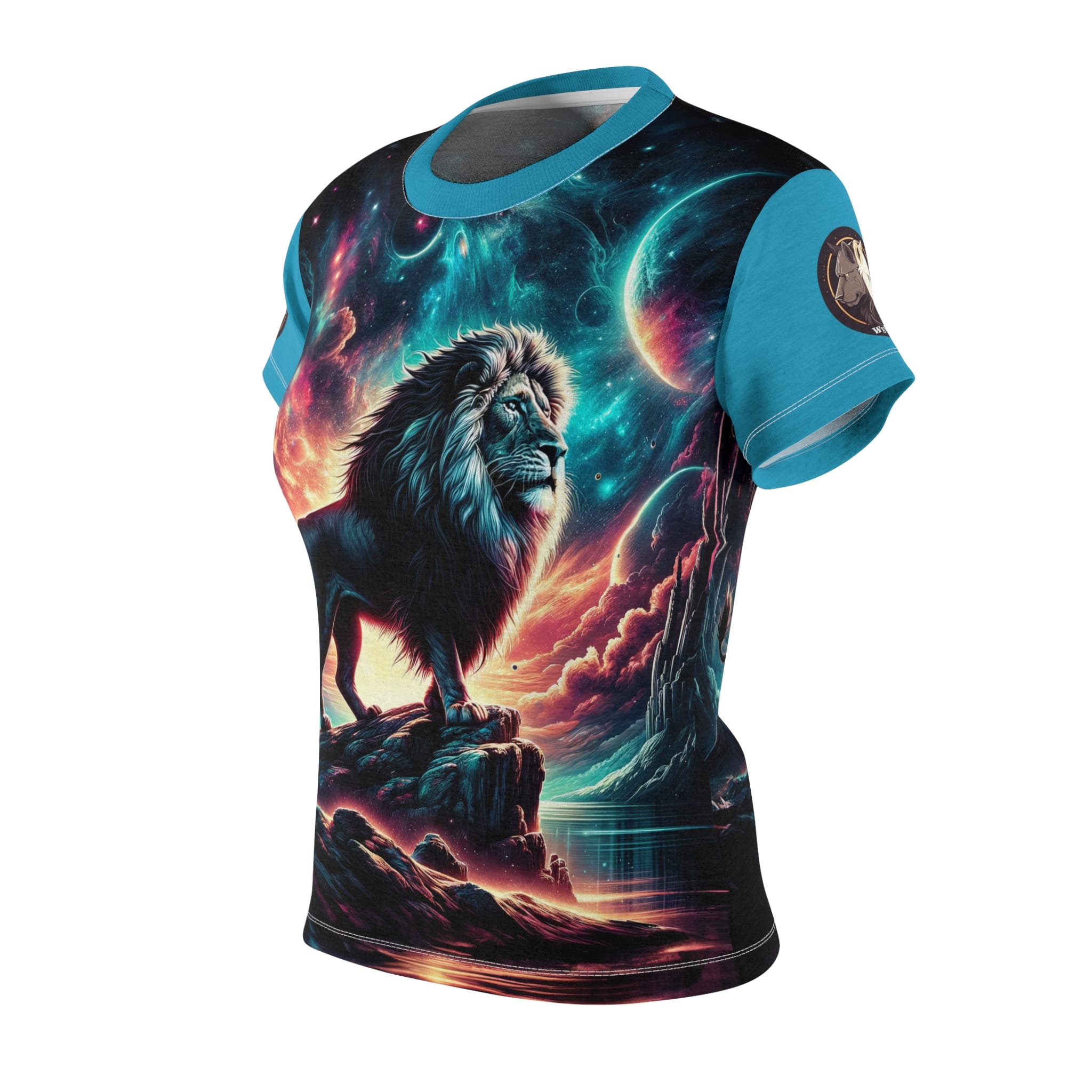 Cosmic Lion WD-D005 By Wyldesigns Women's Cut & Sew Tee (AOP) - Image 2
