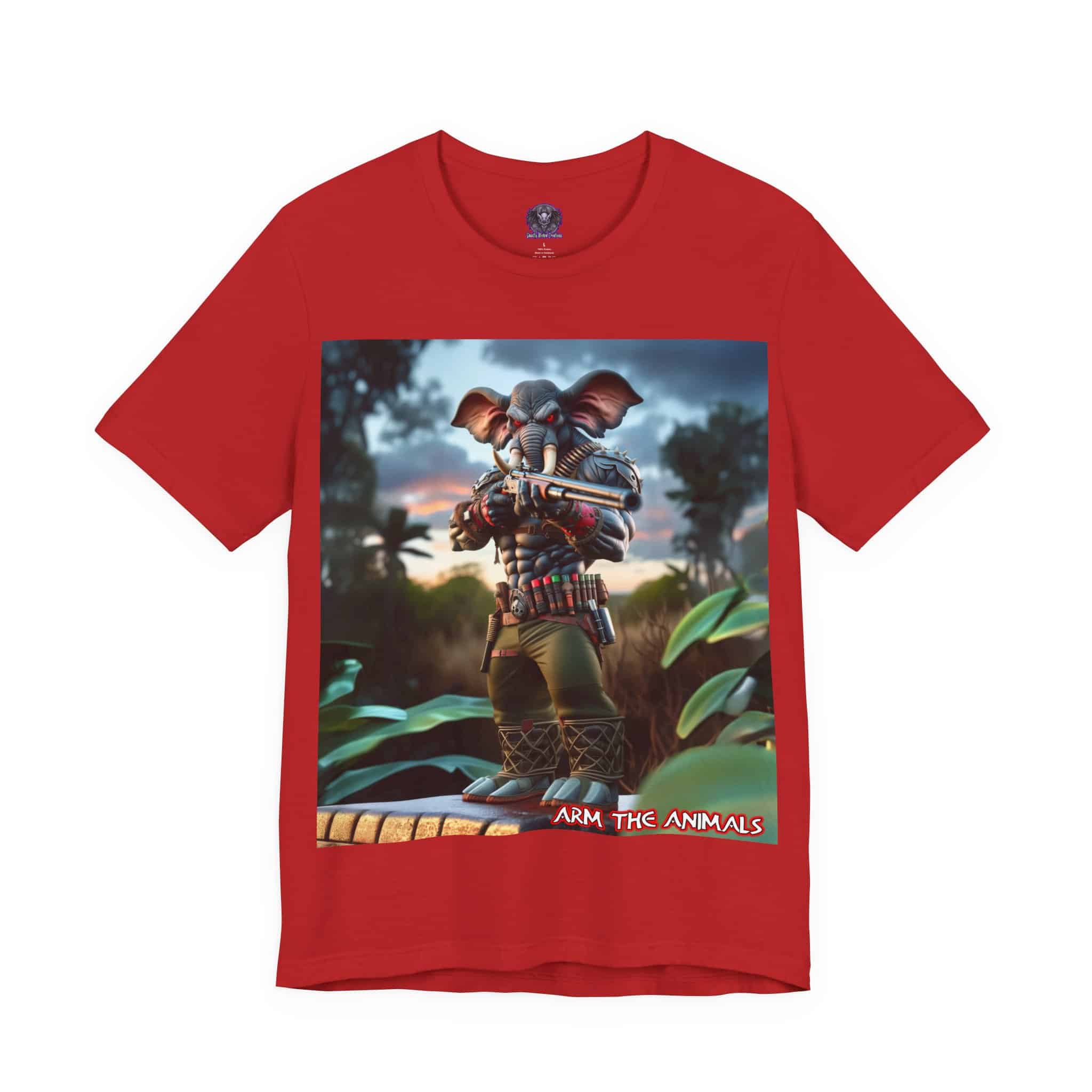 Arm The Animals: Bounty Hunter Elephant #AA-D-El002 Unisex Jersey Short Sleeve Tee - Image 33