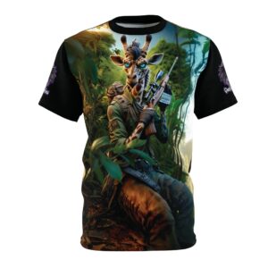 Arm The Animals: Hunter Giraffe #AA-D-Gi002 Unisex Cut & Sew Tee (AOP)
