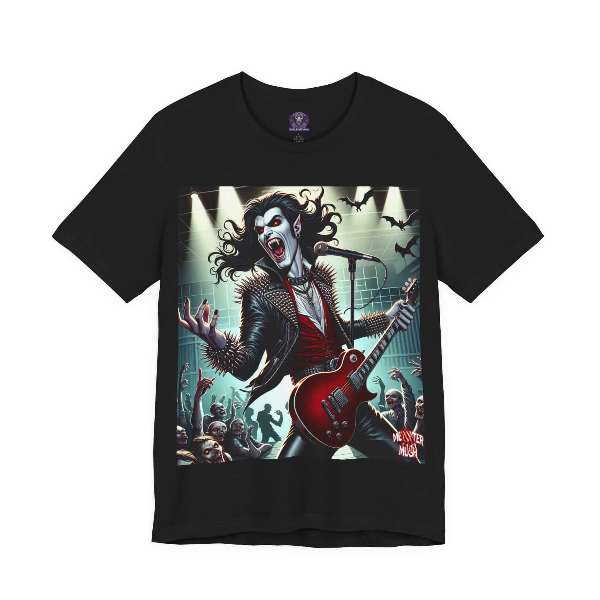 Monster Mosh 2024 Tour Drac On Guitar MM-D009 Jersey Short Sleeve Tee - Image 7
