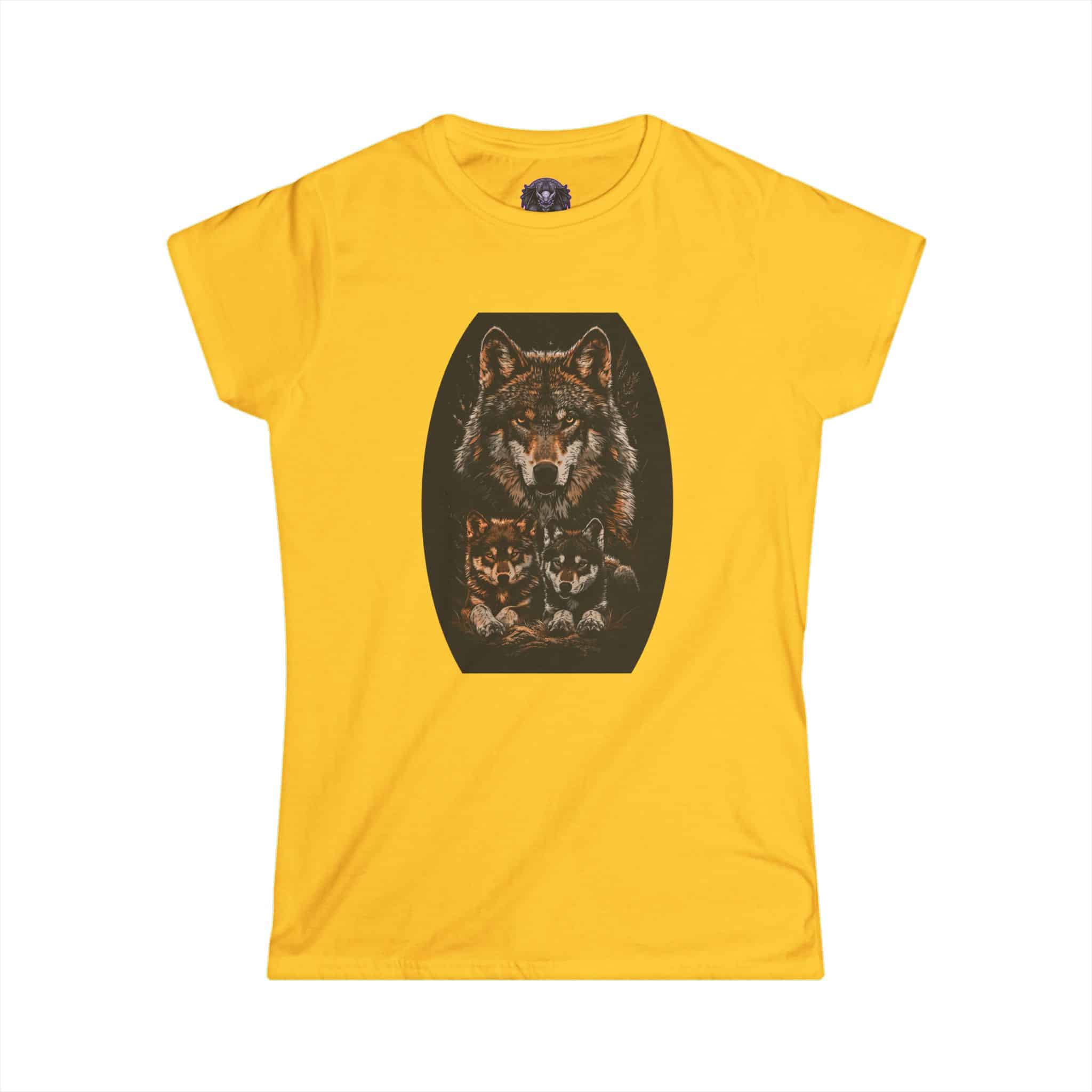 Mama Wolf & Cubs WD-M004 By Wyldesigns Women's Softstyle Tee - Image 19