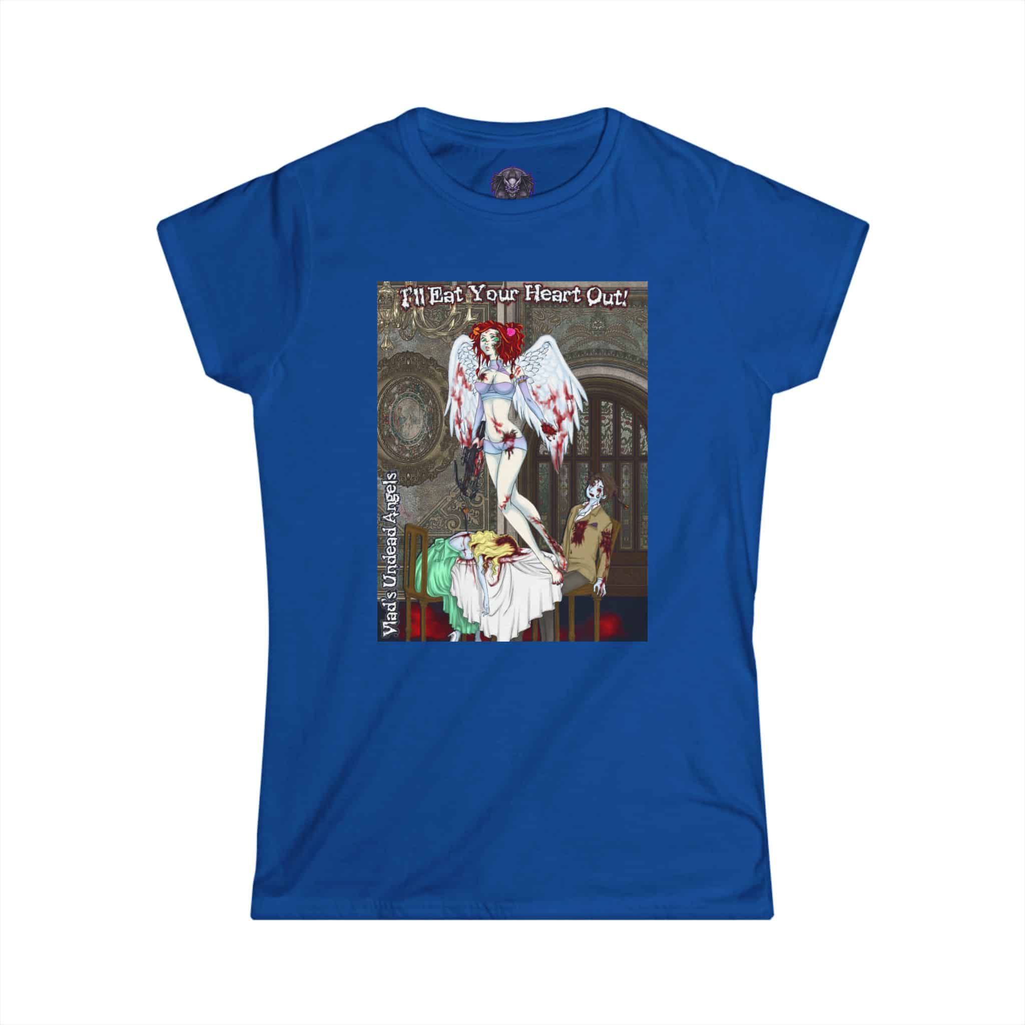 Scarlet Undead Angel Zombie Cupid - Classic Art w/Text Re-Issue Women's Softstyle Tee - Image 7