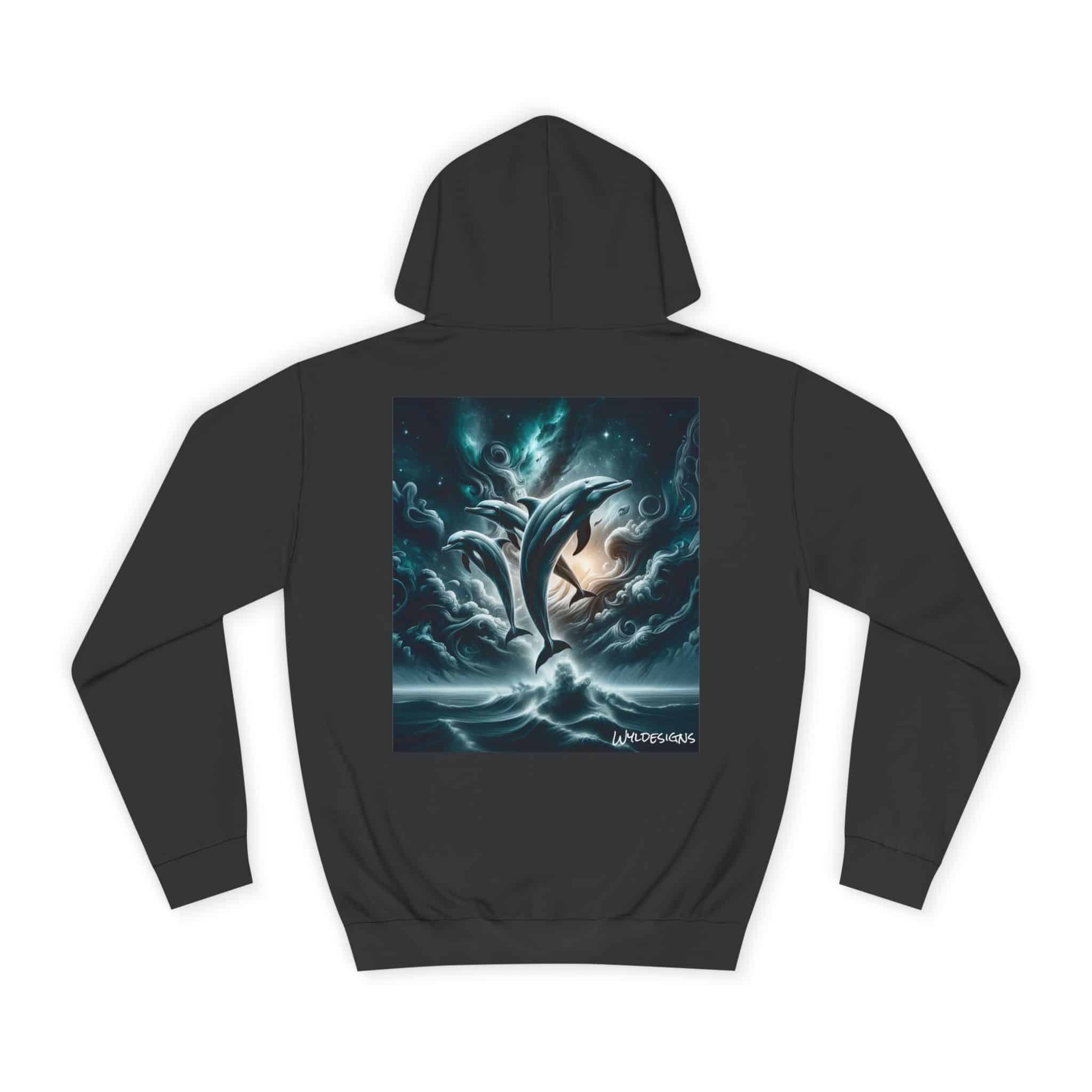 Dolphins Jumping WD-D007 By Wyldesigns Unisex College Hoodie - Image 10