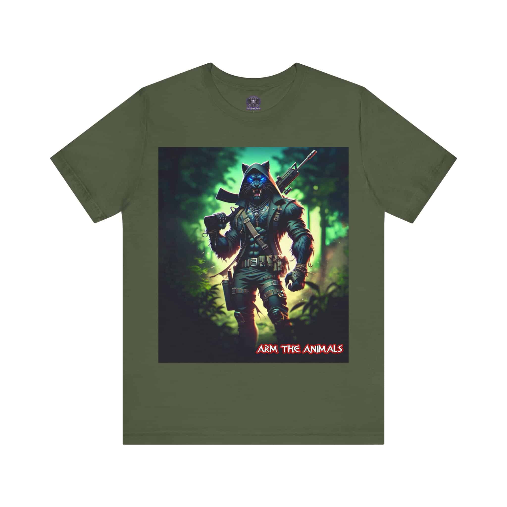 Arm The Animals: Black Leopard Panther #AA-D-BP001 Unisex Jersey Short Sleeve Tee - Image 45