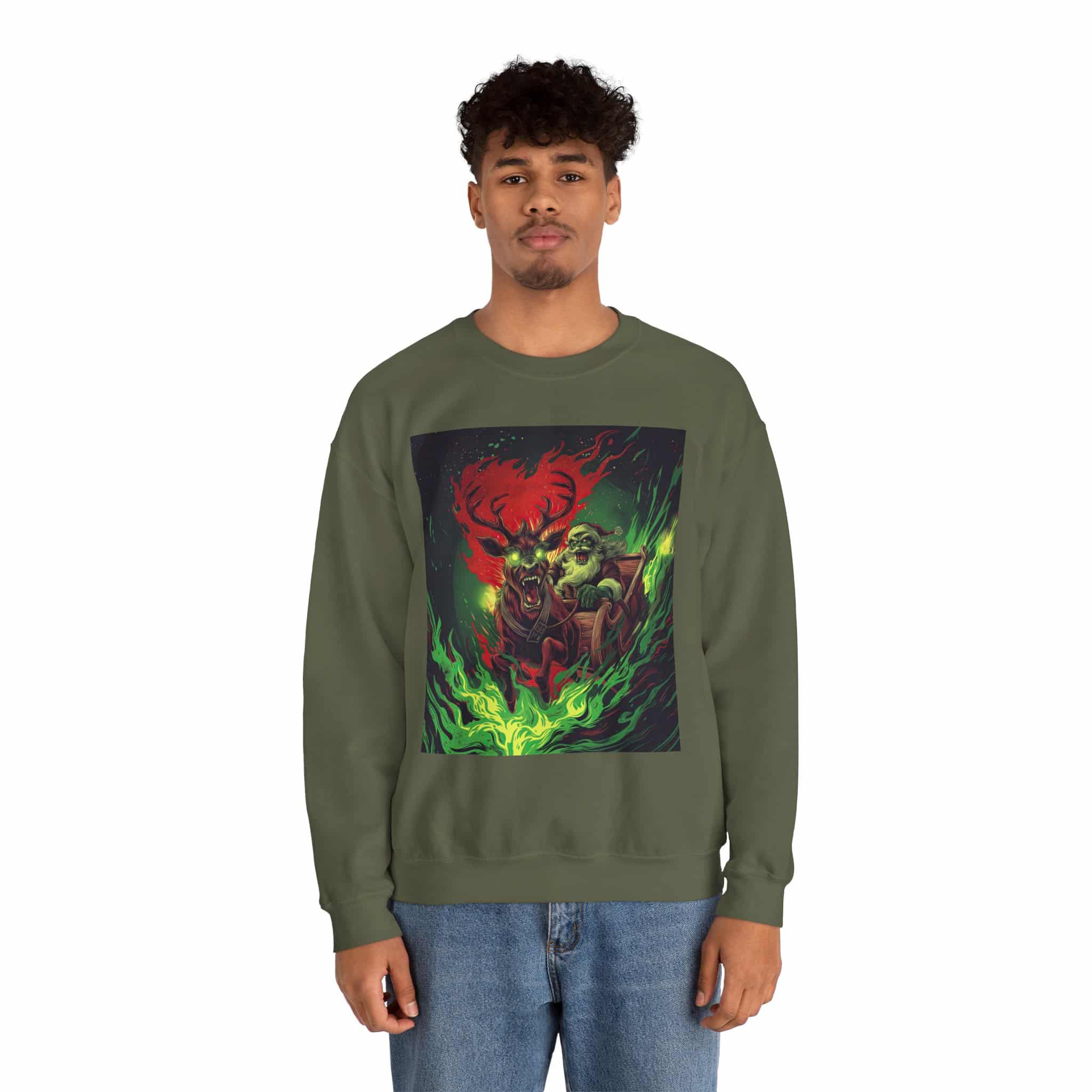 Demonic Santa Sleigh I Unisex Heavy Blend™ Crewneck Sweatshirt Christmas - Image 27