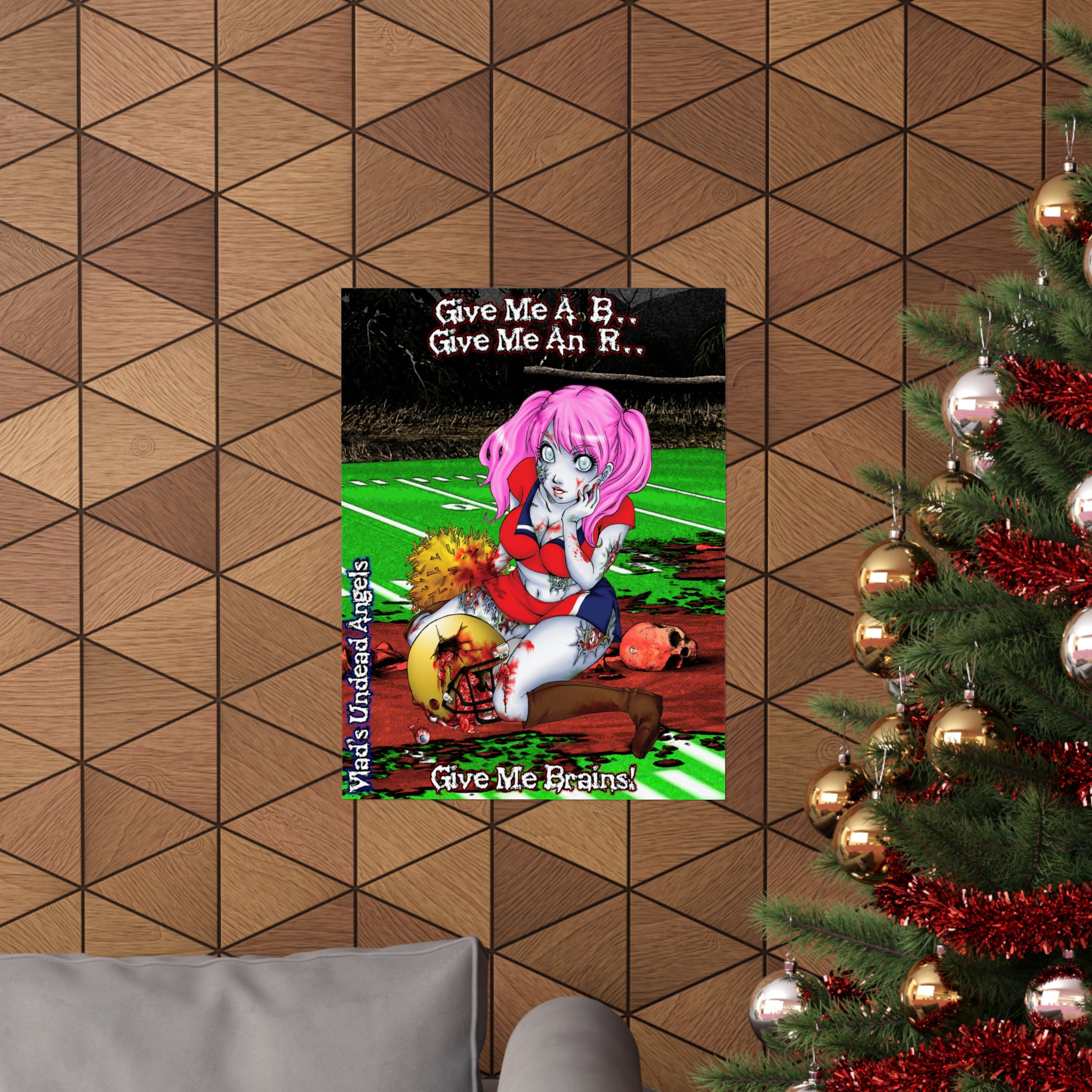 Buffy Undead Angel Zombie Cheerleader (Alt Hair) – Classic Art w/Text Matte Vertical Posters - Image 4