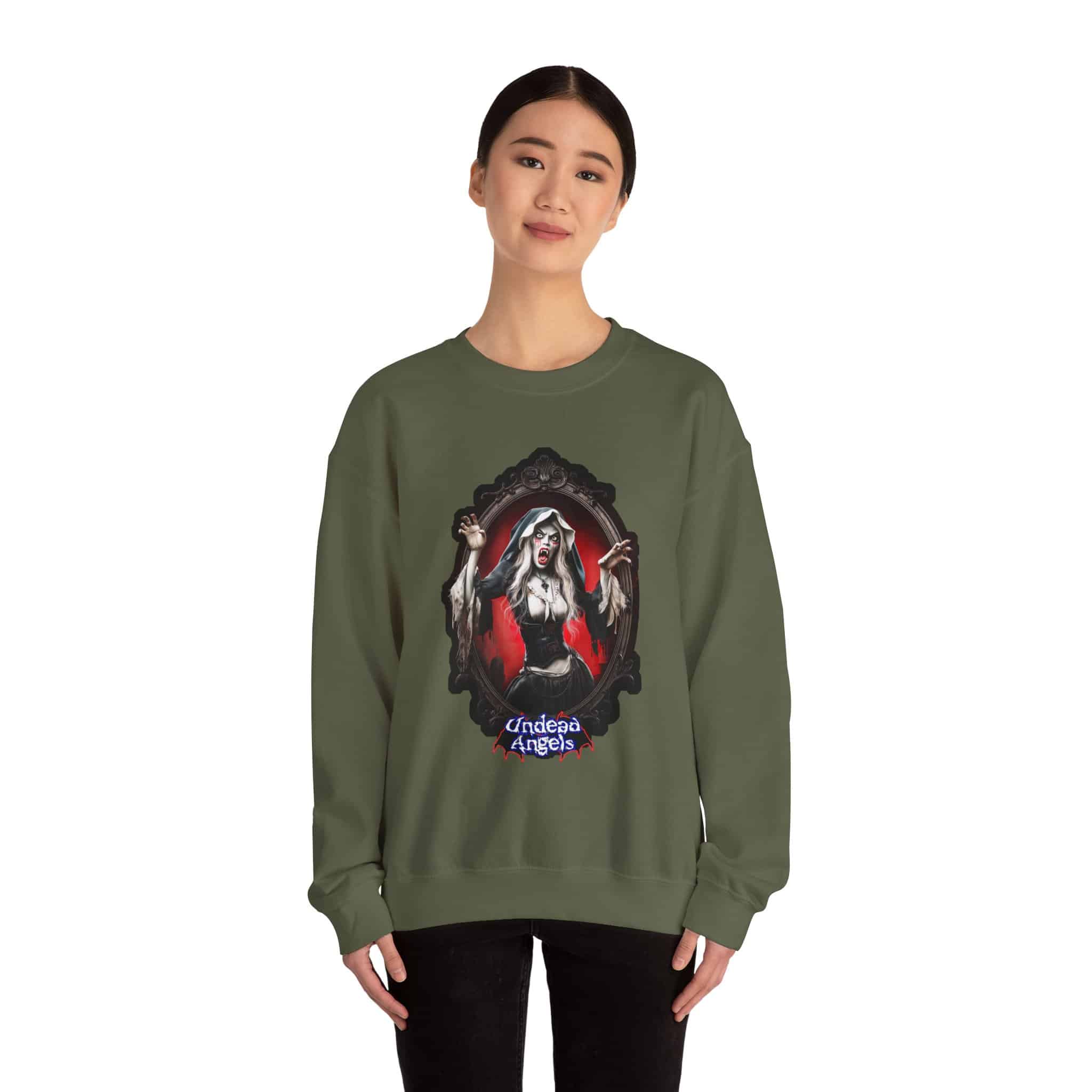 Undead Angels Vampire Pilgrim Chastity Unisex Heavy Blend™ Crewneck Sweatshirt - Image 16