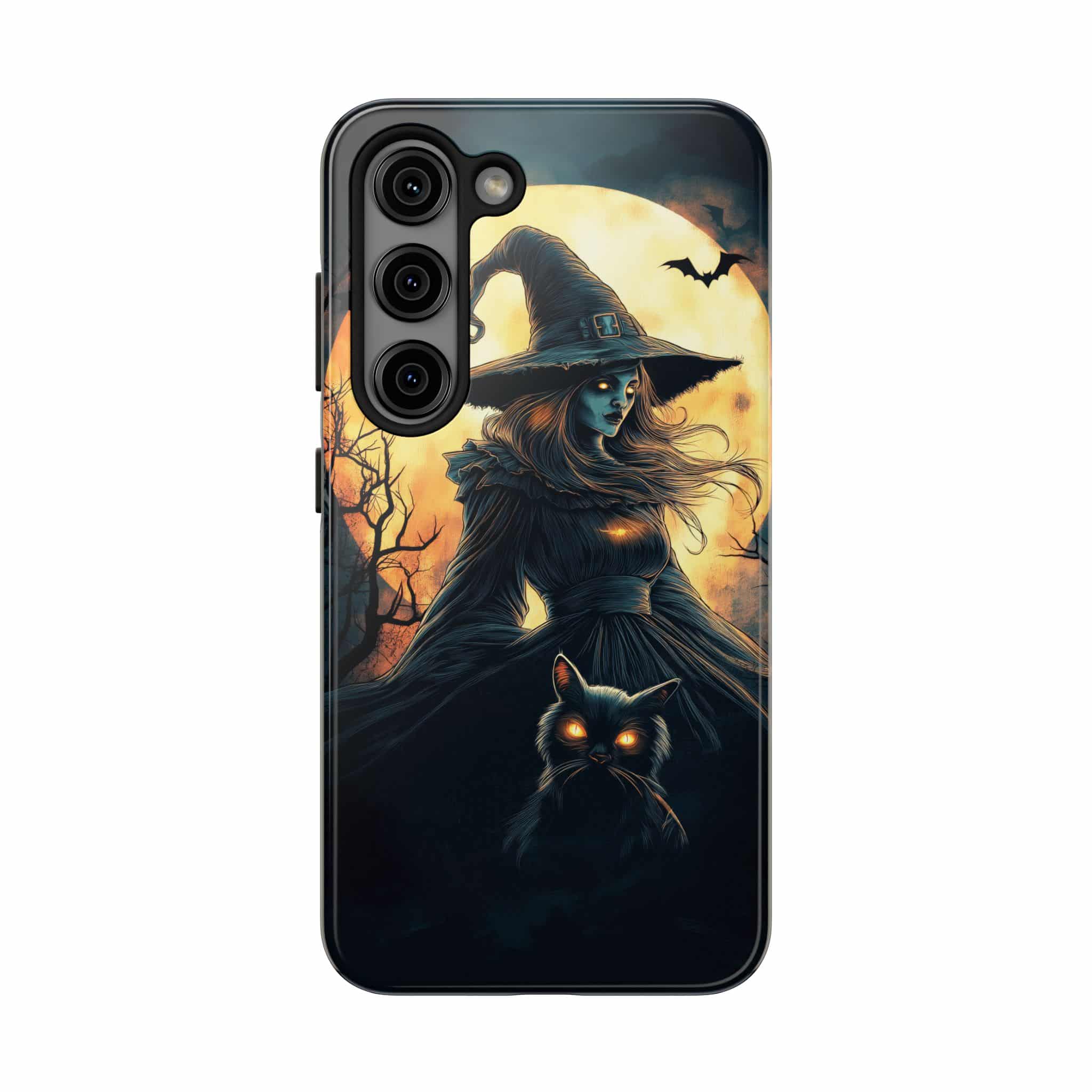Witch With Black Cat By Moonlight #MJ-W002 Samsung S21, S22, S23, & S24 Tough Phone Cases - Image 5