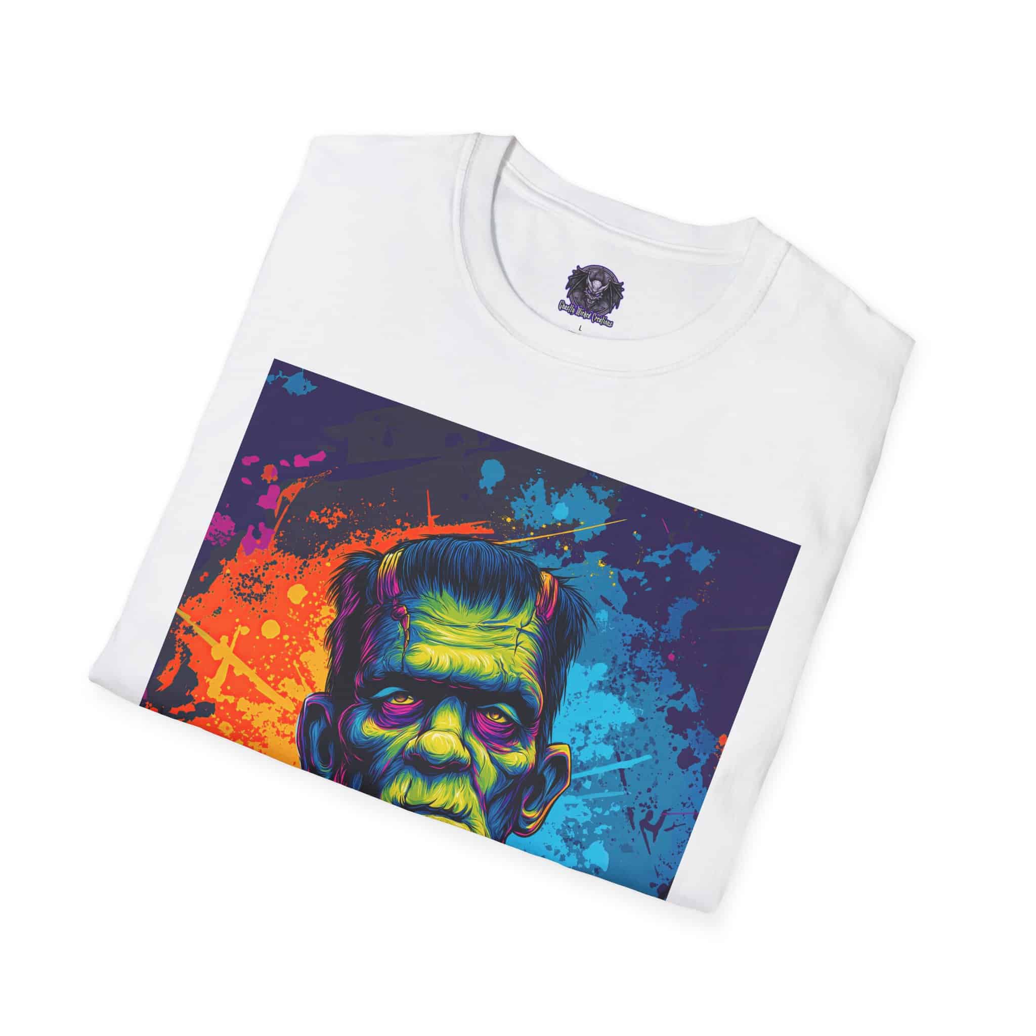 Frankenstein Pop Art 60's Style Unisex T-Shirt - Image 16