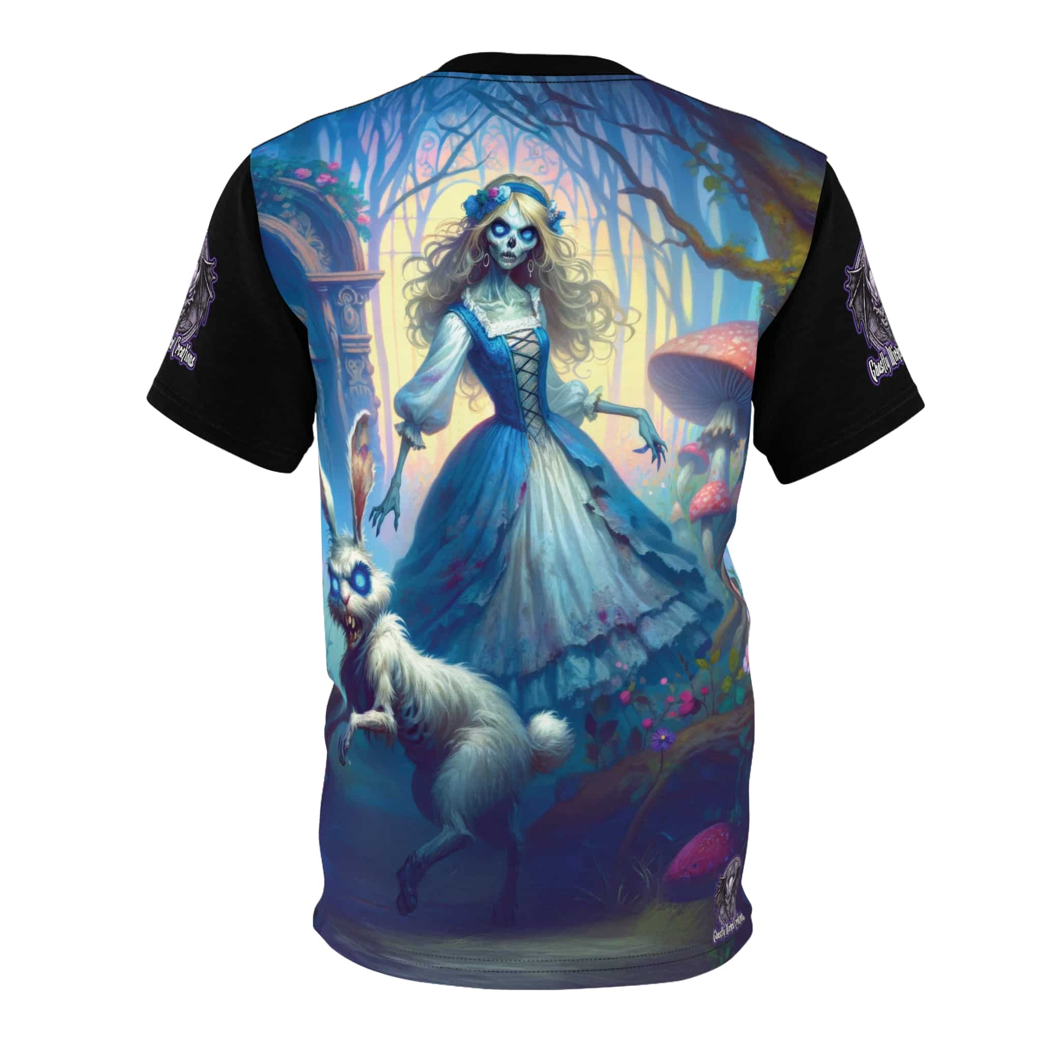 Undead Alice & White Rabbit Zombie #WT-D-A04 Unisex Cut & Sew Tee (AOP) - Image 2