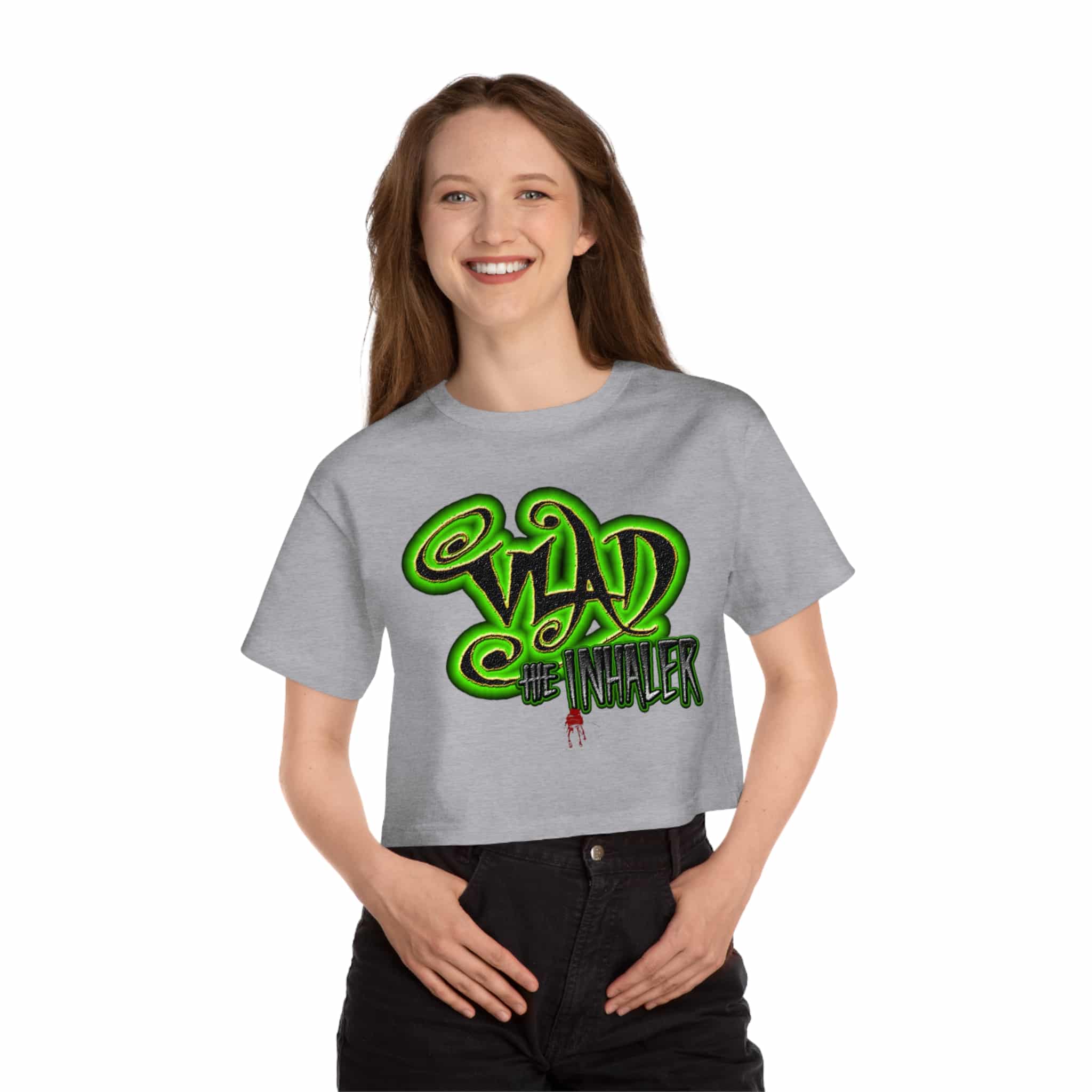 Vlad The Inhaler Logo Champion Women's Heritage Cropped T-Shirt - Image 12