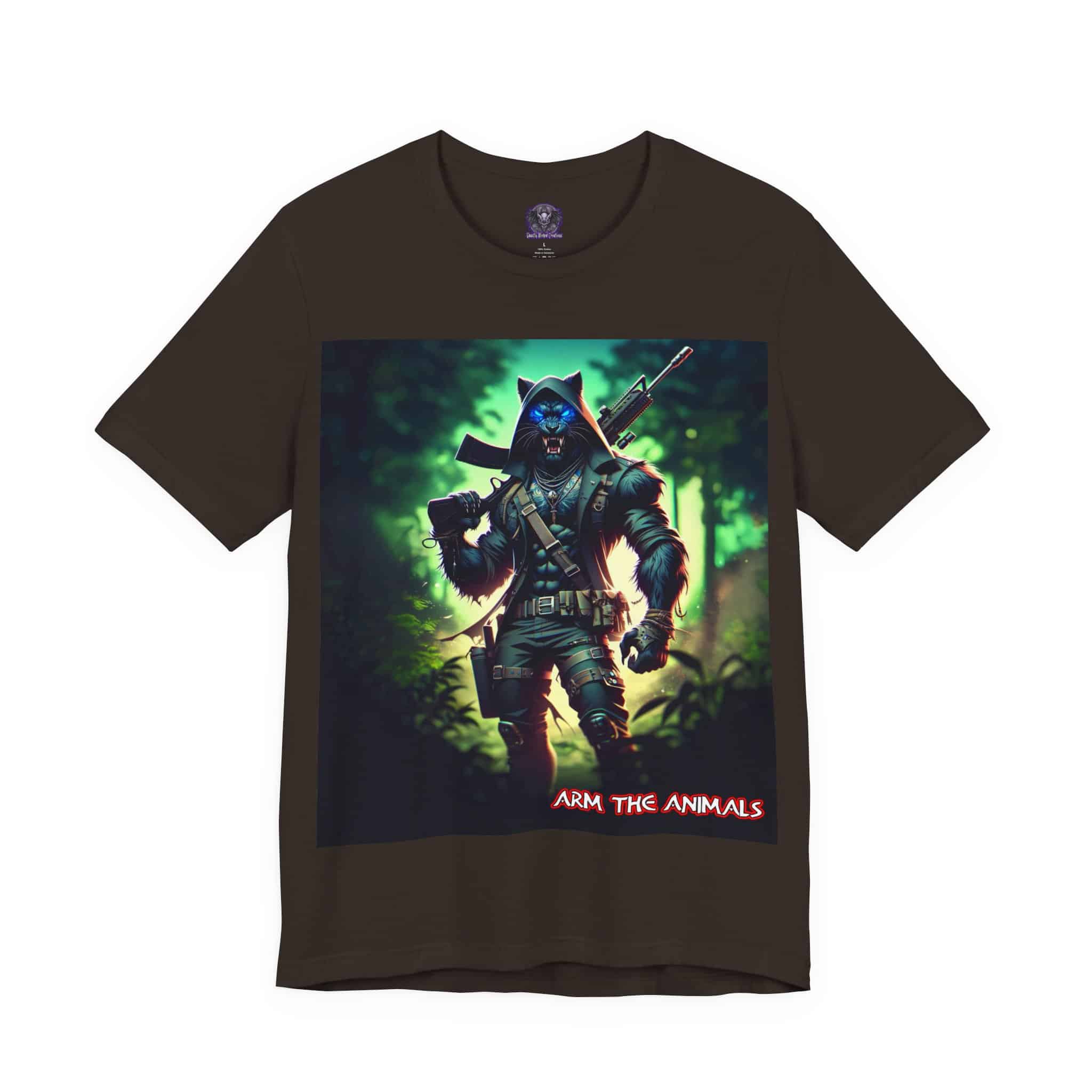 Arm The Animals: Black Leopard Panther #AA-D-BP001 Unisex Jersey Short Sleeve Tee - Image 23