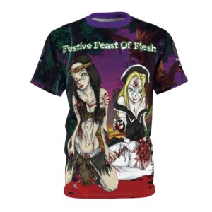 Undead Angels First Thanksgiving Feast Of Flesh: Classic Art (w/ Text) Unisex Cut & Sew Tee (AOP)