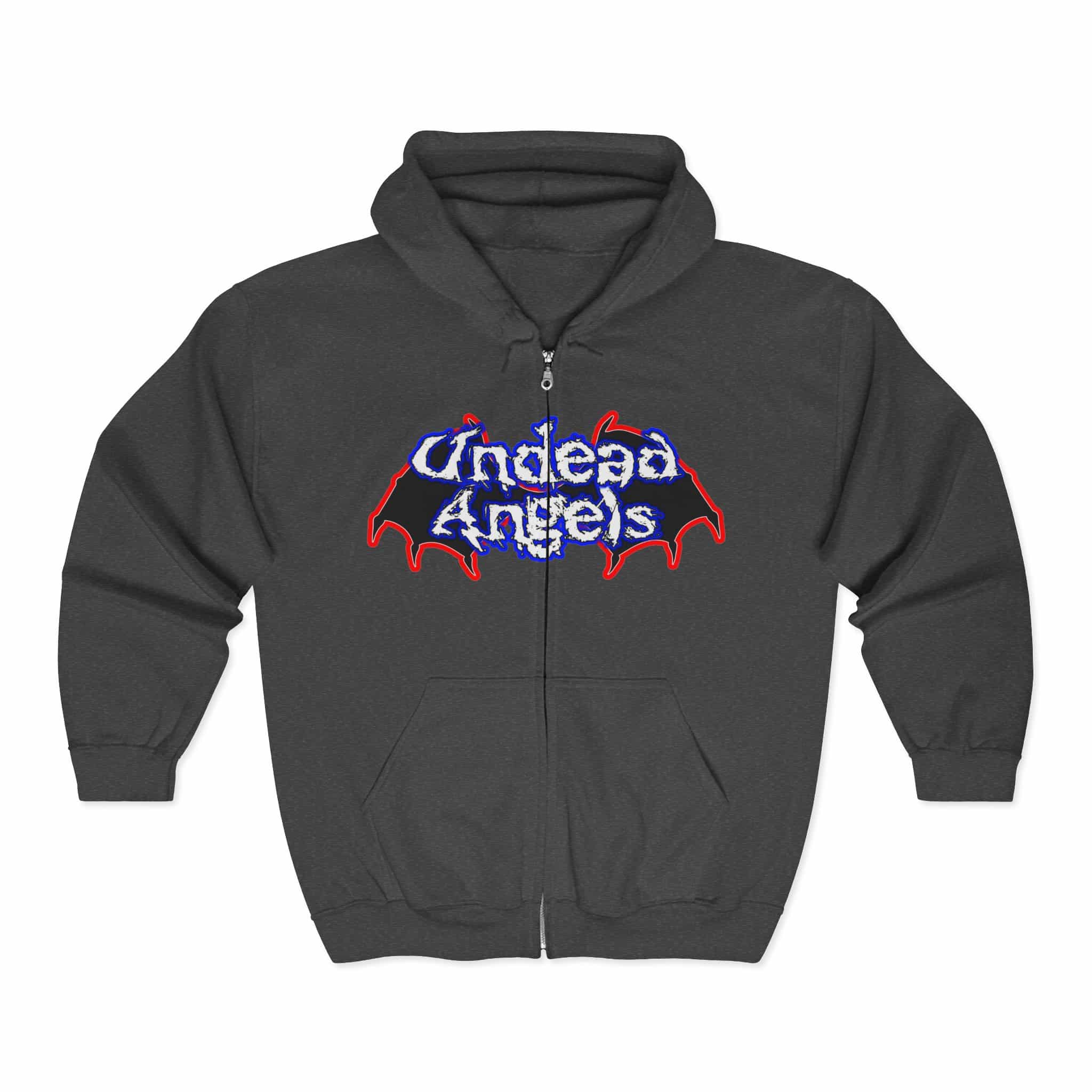 Undead Angels Zombie Patrion Classic Art Style Samantha Unisex Heavy Blend™ Full Zip Hooded Sweatshirt - Image 5