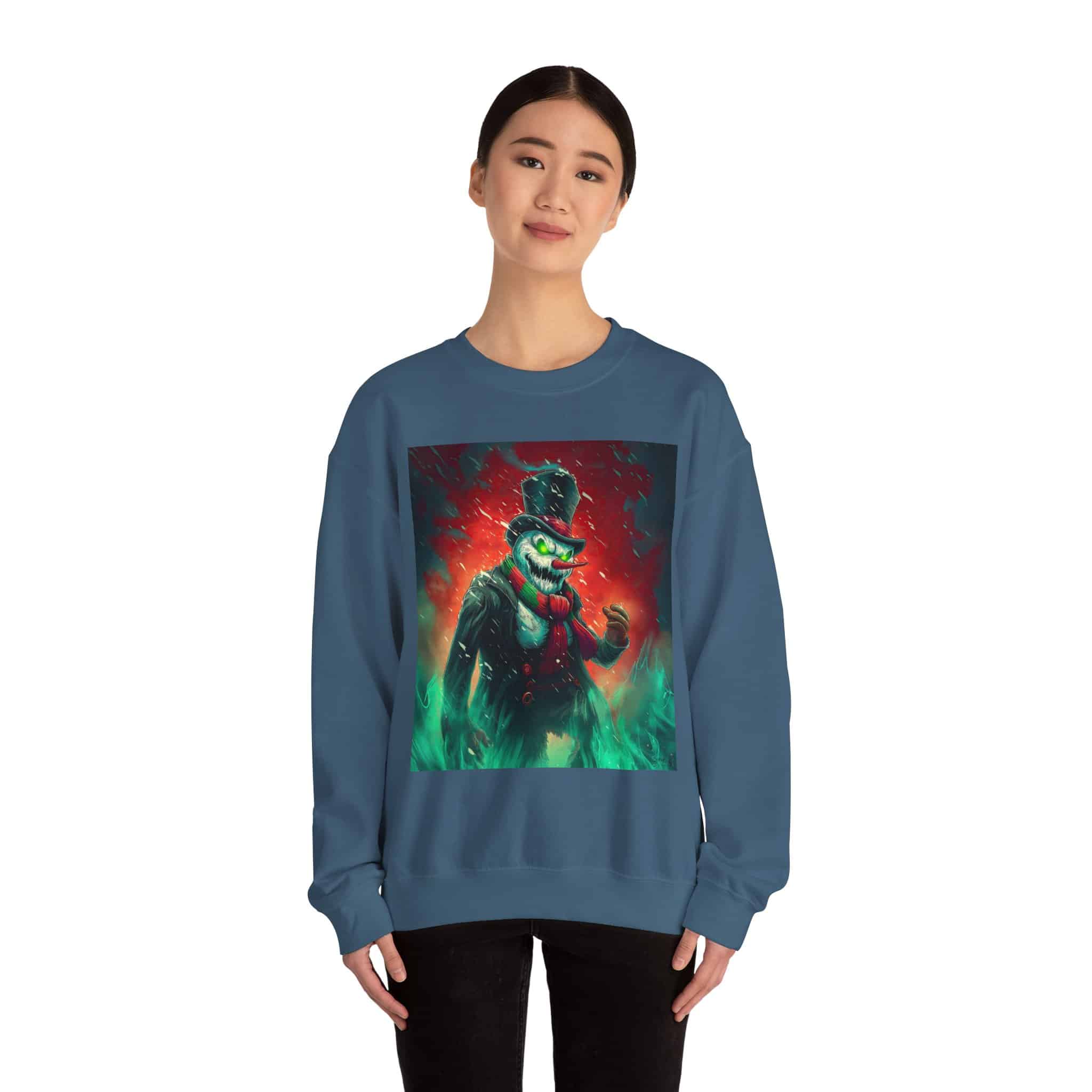 Sadistic Snowman II Unisex Heavy Blend™ Crewneck Sweatshirt Christmas - Image 2