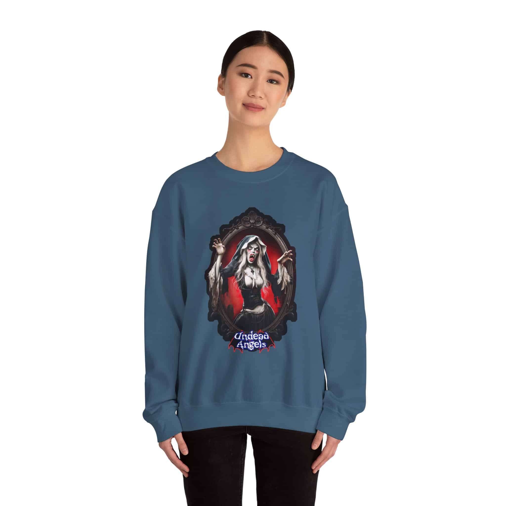 Undead Angels Vampire Pilgrim Chastity Unisex Heavy Blend™ Crewneck Sweatshirt - Image 18
