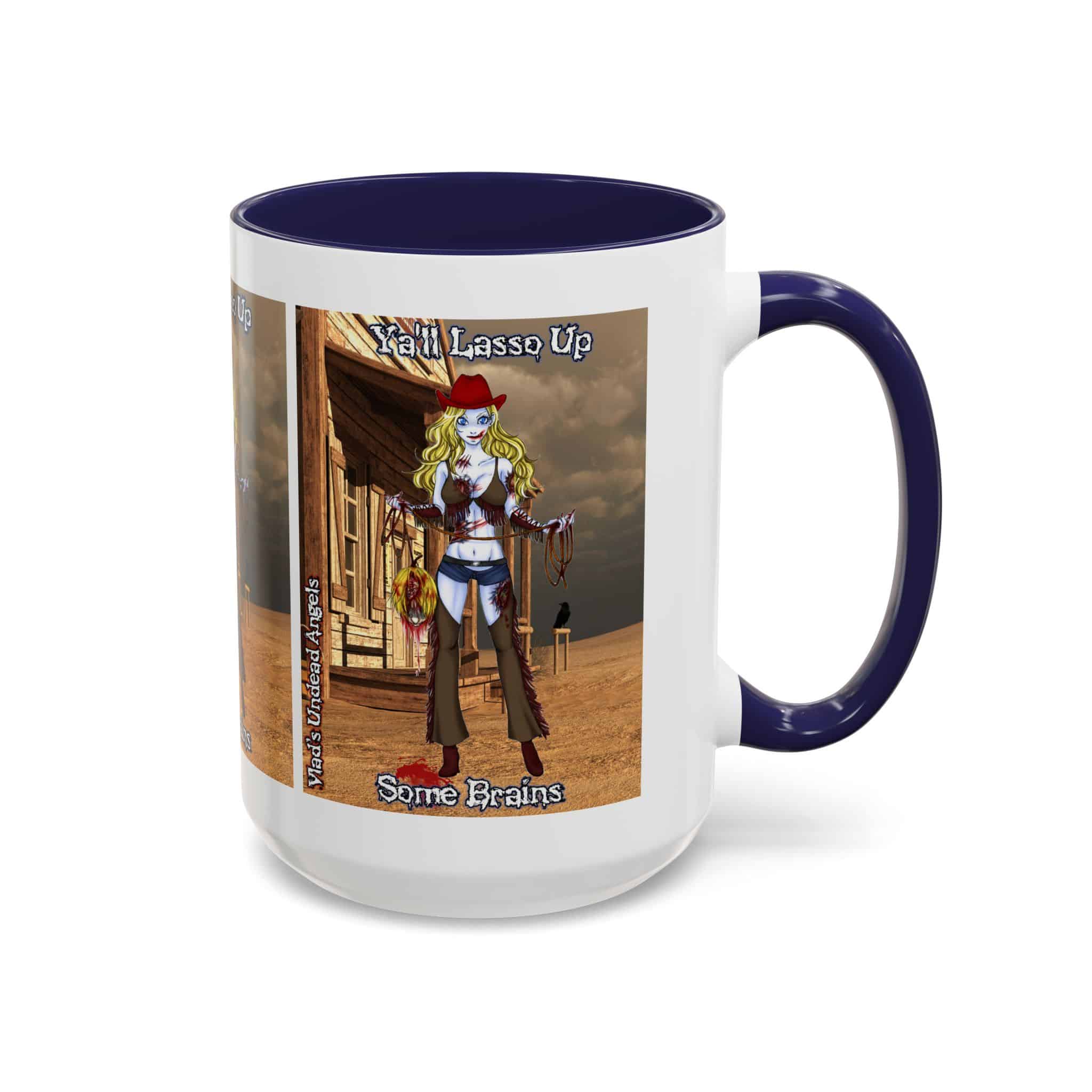 Cassidy Undead Angel Cowgirl – Classic Art w/Text Accent Coffee Mug (11, 15oz) - Image 26