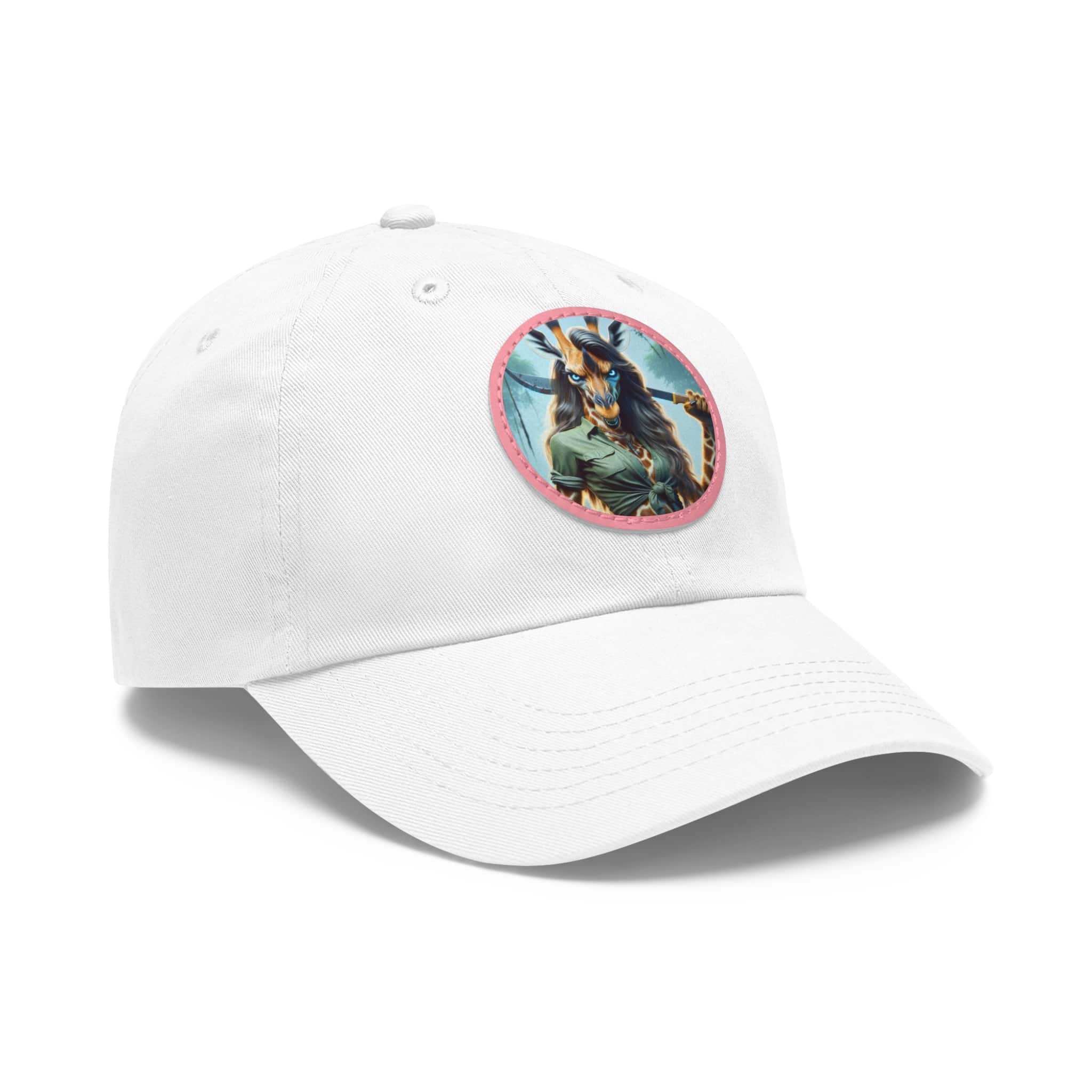 Arm The Animals: Hunter Giraffe Girl #AA-D-Gi001 Artistic Round Leather Patch Dad Hat - Stylish Casual Cap - Image 22