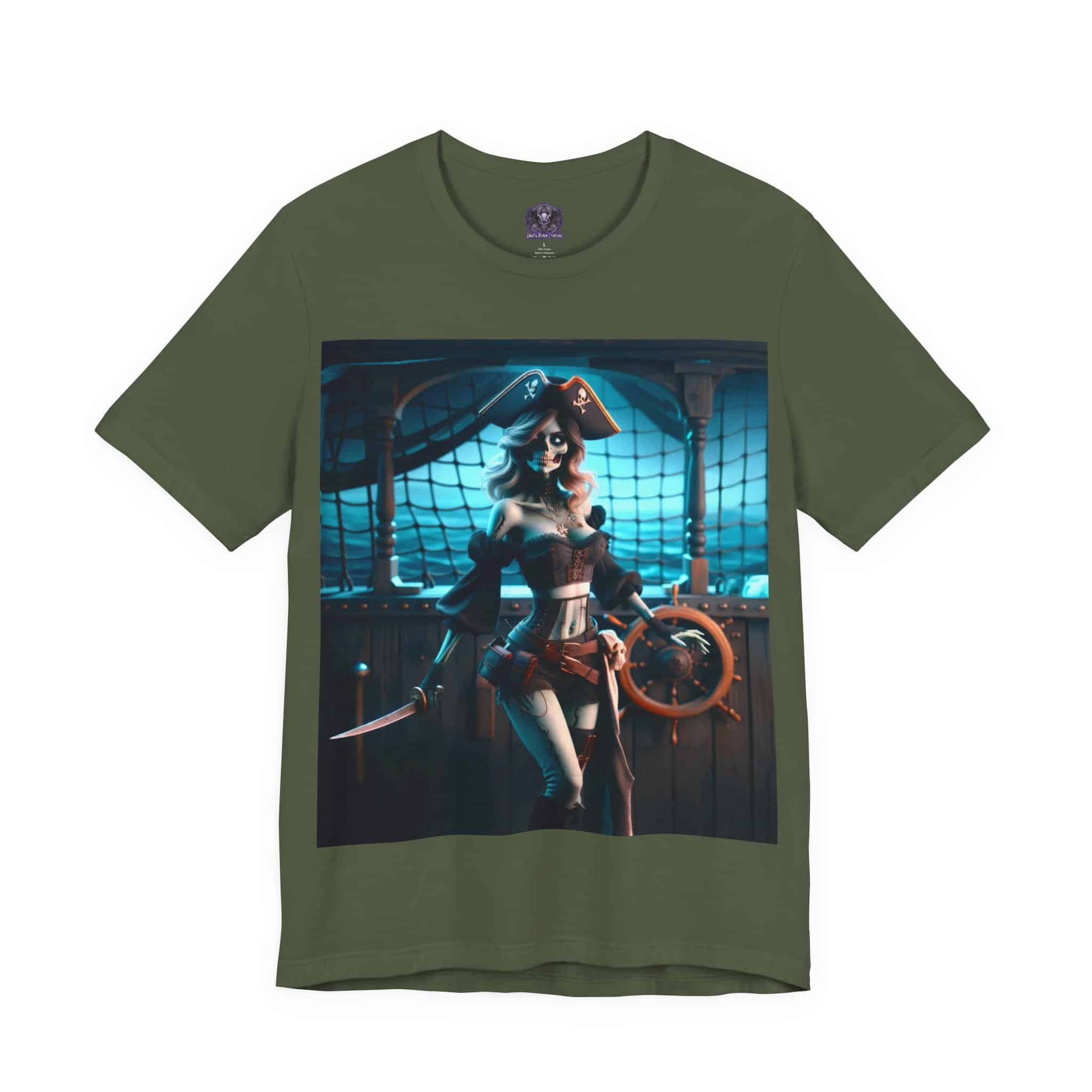 Undead Pirate Lass #ML-D-UP001 Unisex Jersey Short Sleeve Tee - Image 47