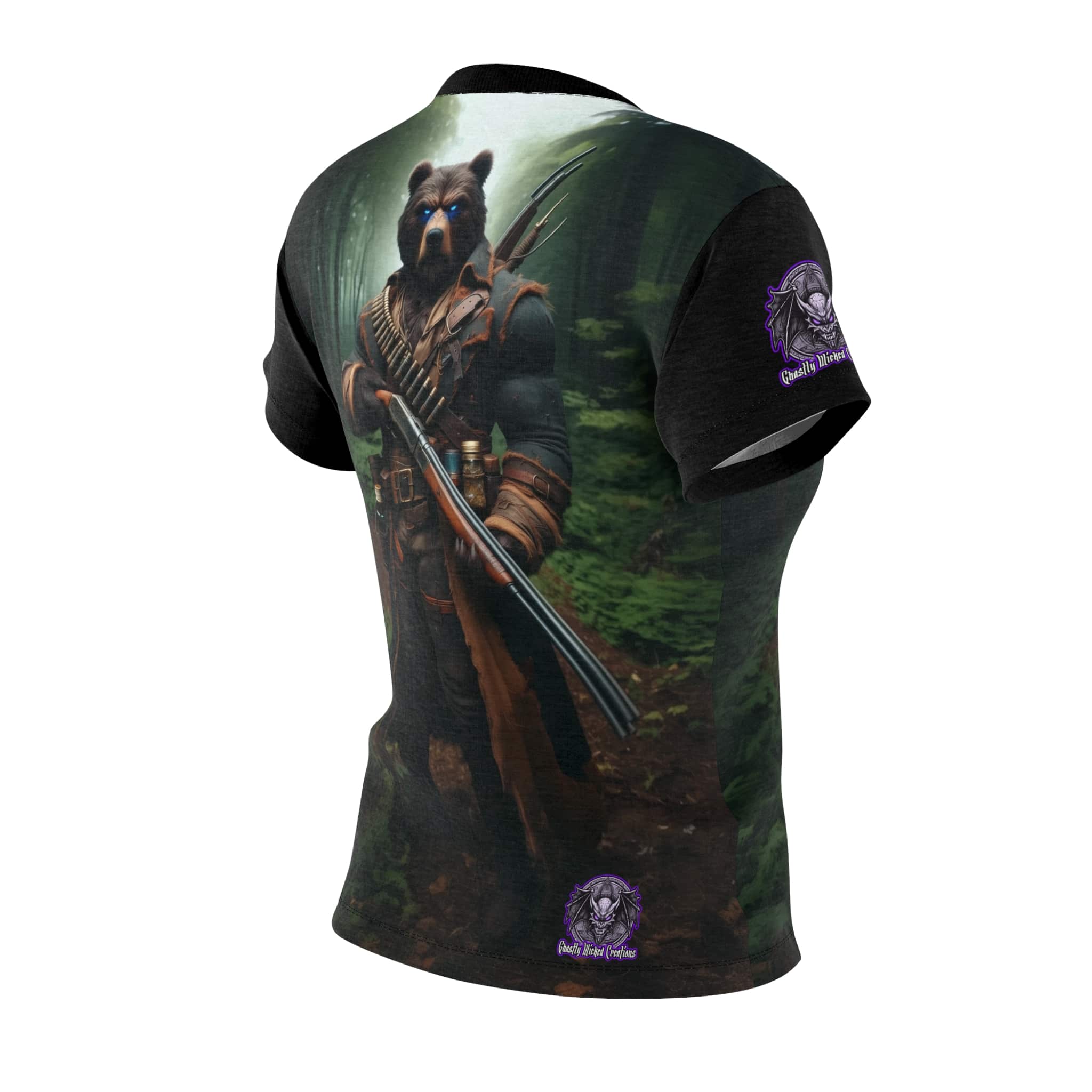 Arm The Animals: Hunter Bear #AA-D-Be001 Women's Cut & Sew Tee (AOP) - Image 4